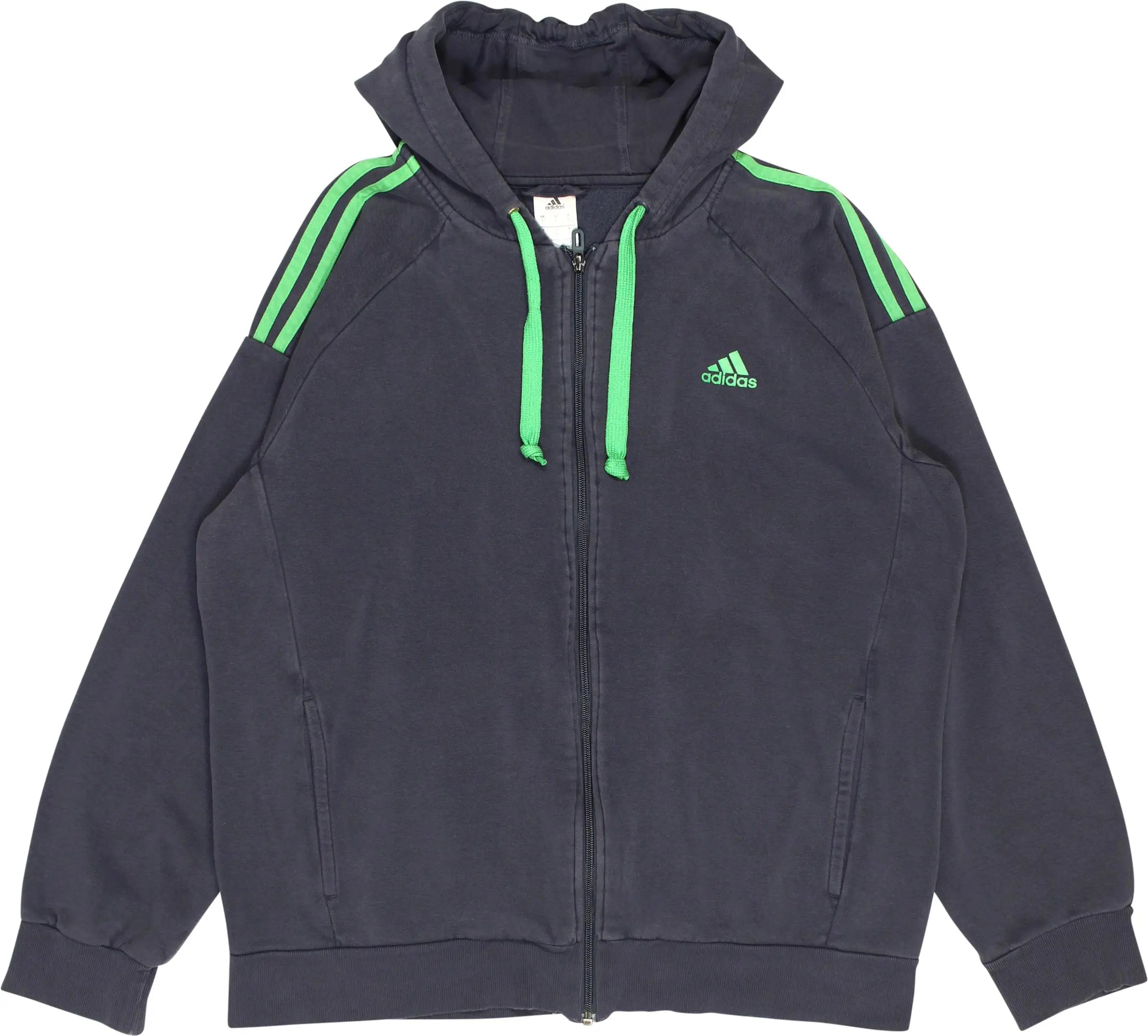 Adidas - Blue Zip-up Hoodie by Adidas- ThriftTale.com - Vintage and second handclothing