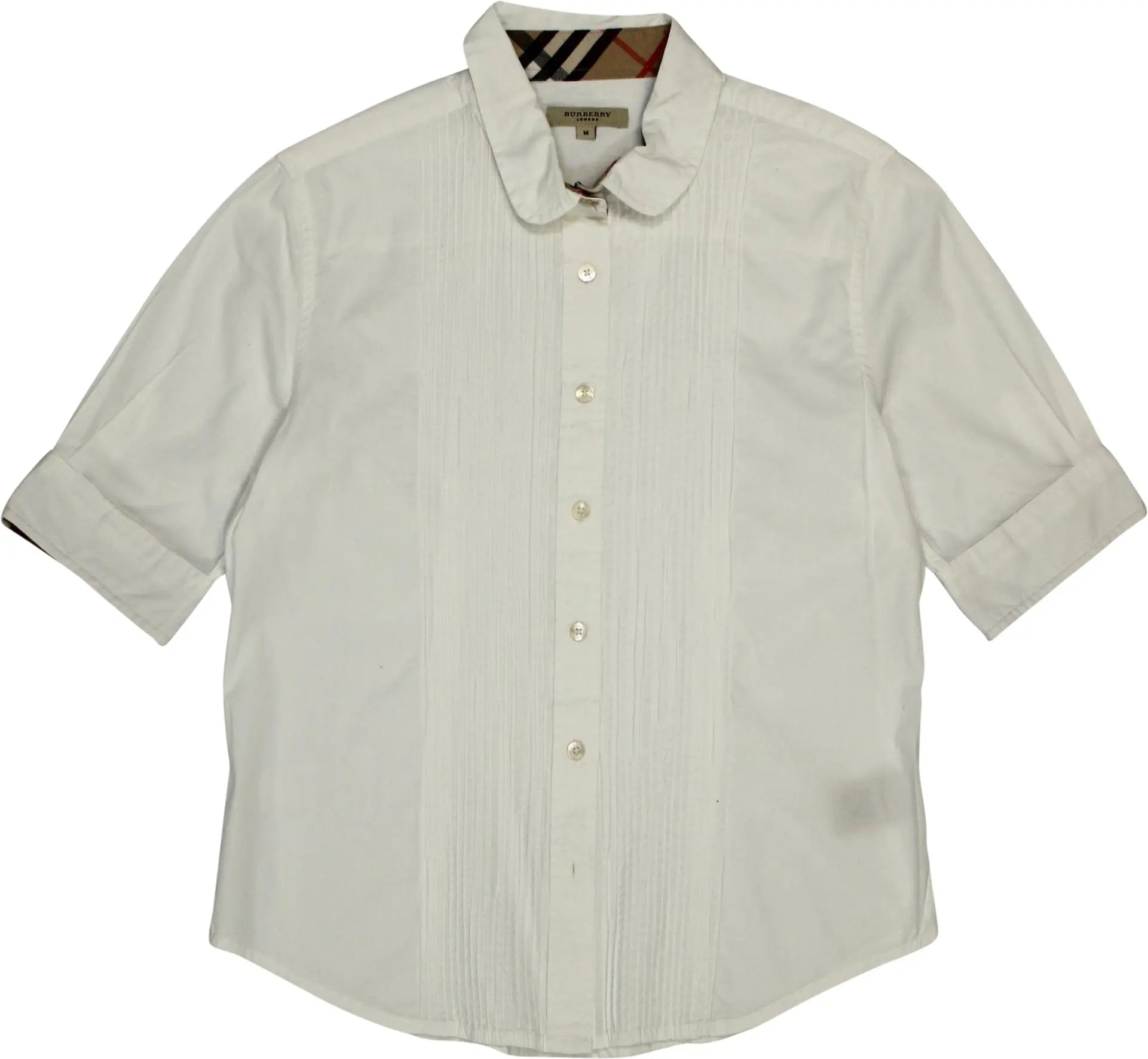 Burberry - Short Sleeve Shirt with Peter Pan Collar by Burberry- ThriftTale.com - Vintage and second handclothing
