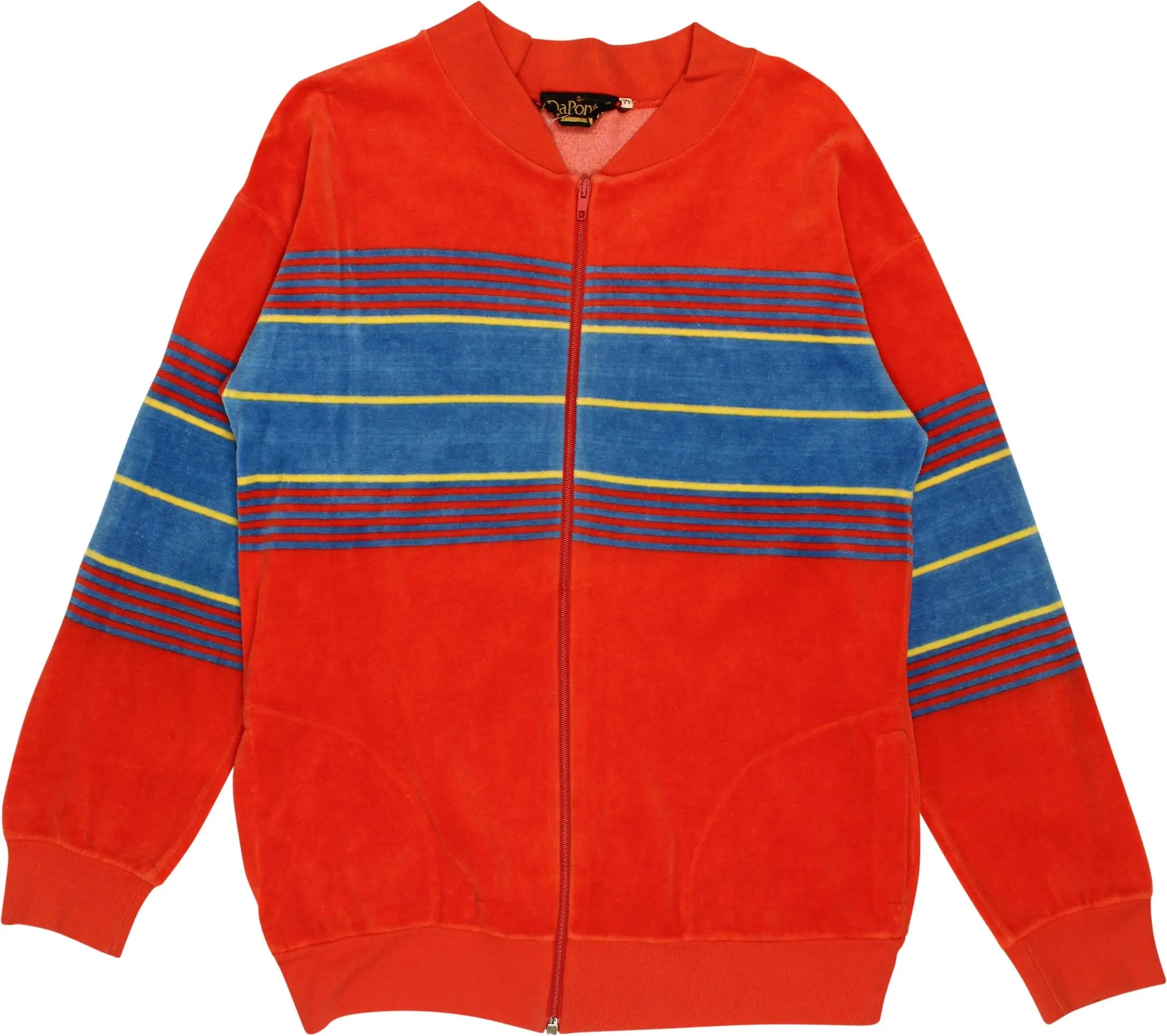 DaPonte - 90s Red Striped Zip-up Sports Jacket- ThriftTale.com - Vintage and second handclothing