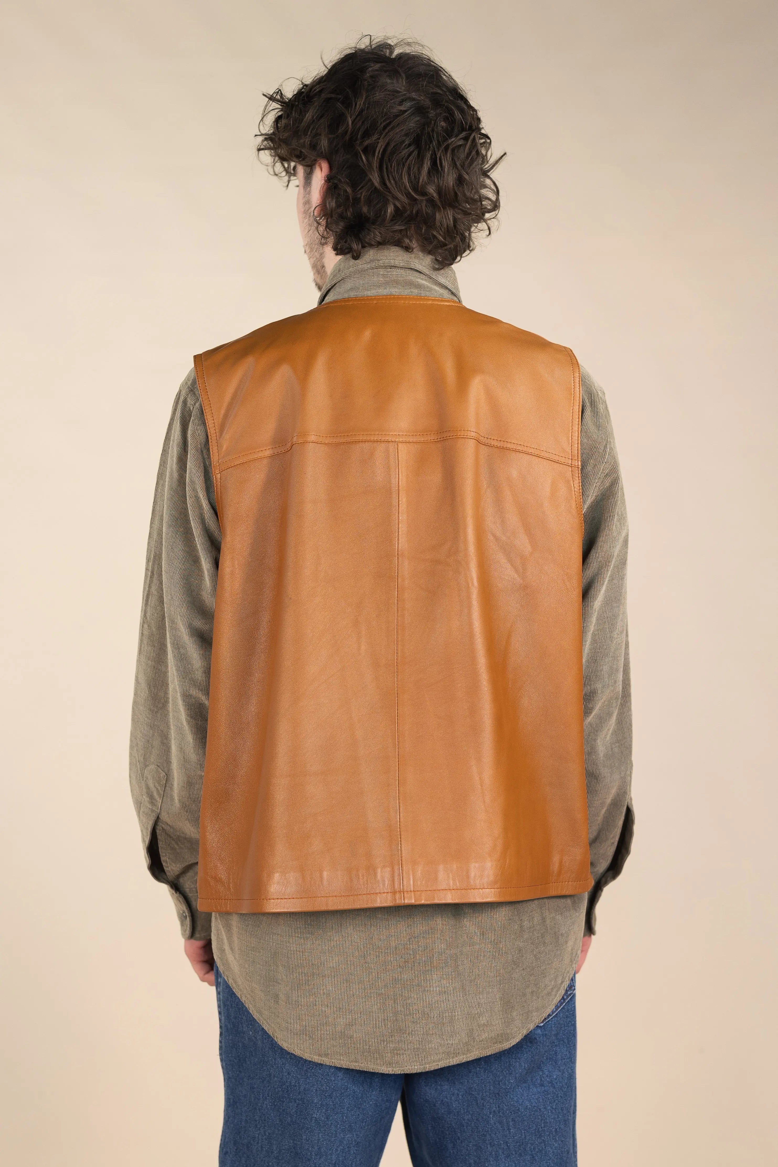 Elysee - Leather Waistcoat- ThriftTale.com - Vintage and second handclothing