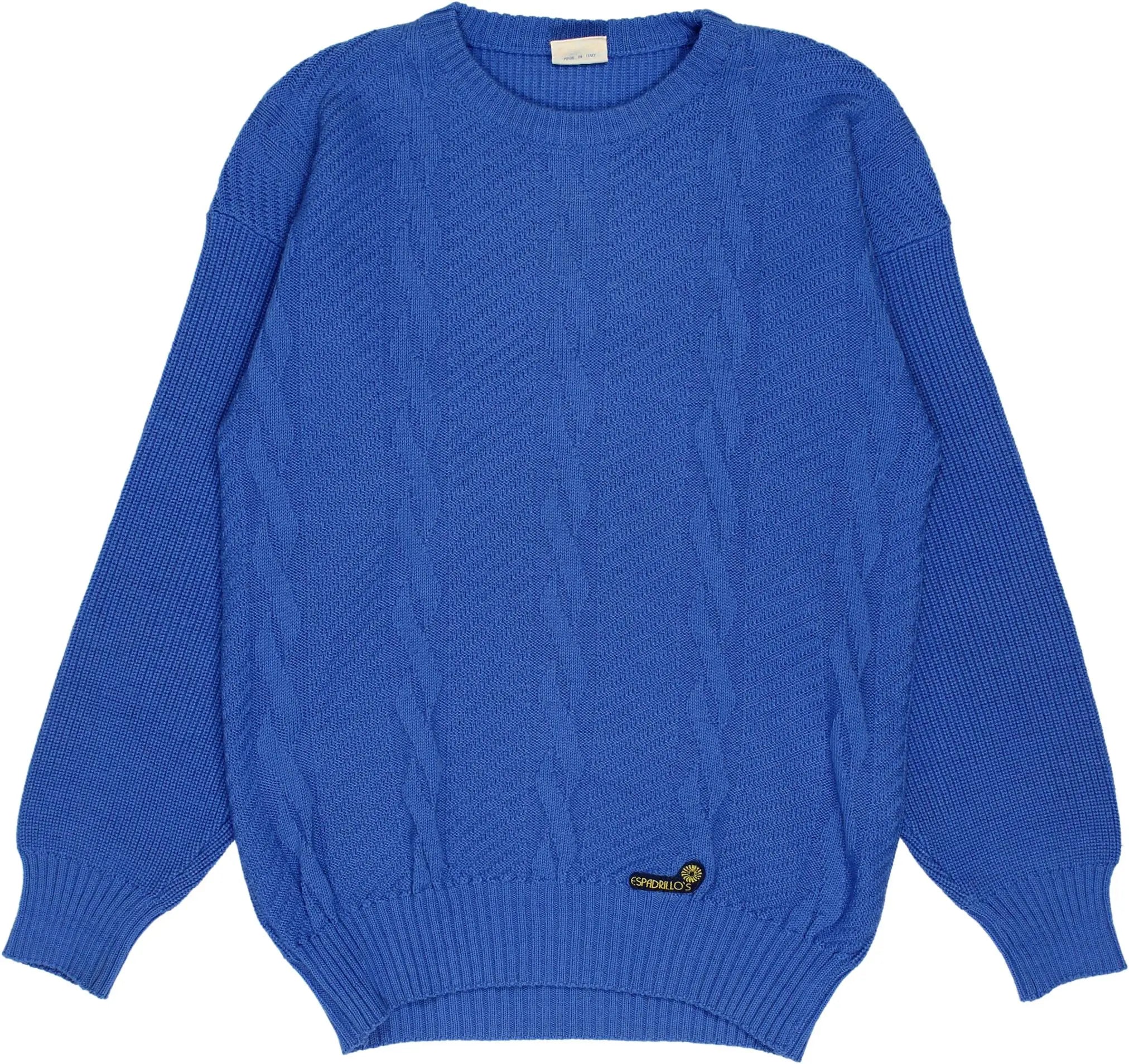 Espadrillo's - Blue Knitted Jumper- ThriftTale.com - Vintage and second handclothing