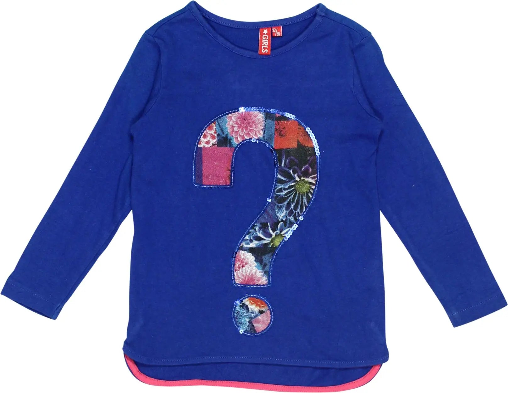 GIRLS - Blue Long Sleeve T-shirt- ThriftTale.com - Vintage and second handclothing