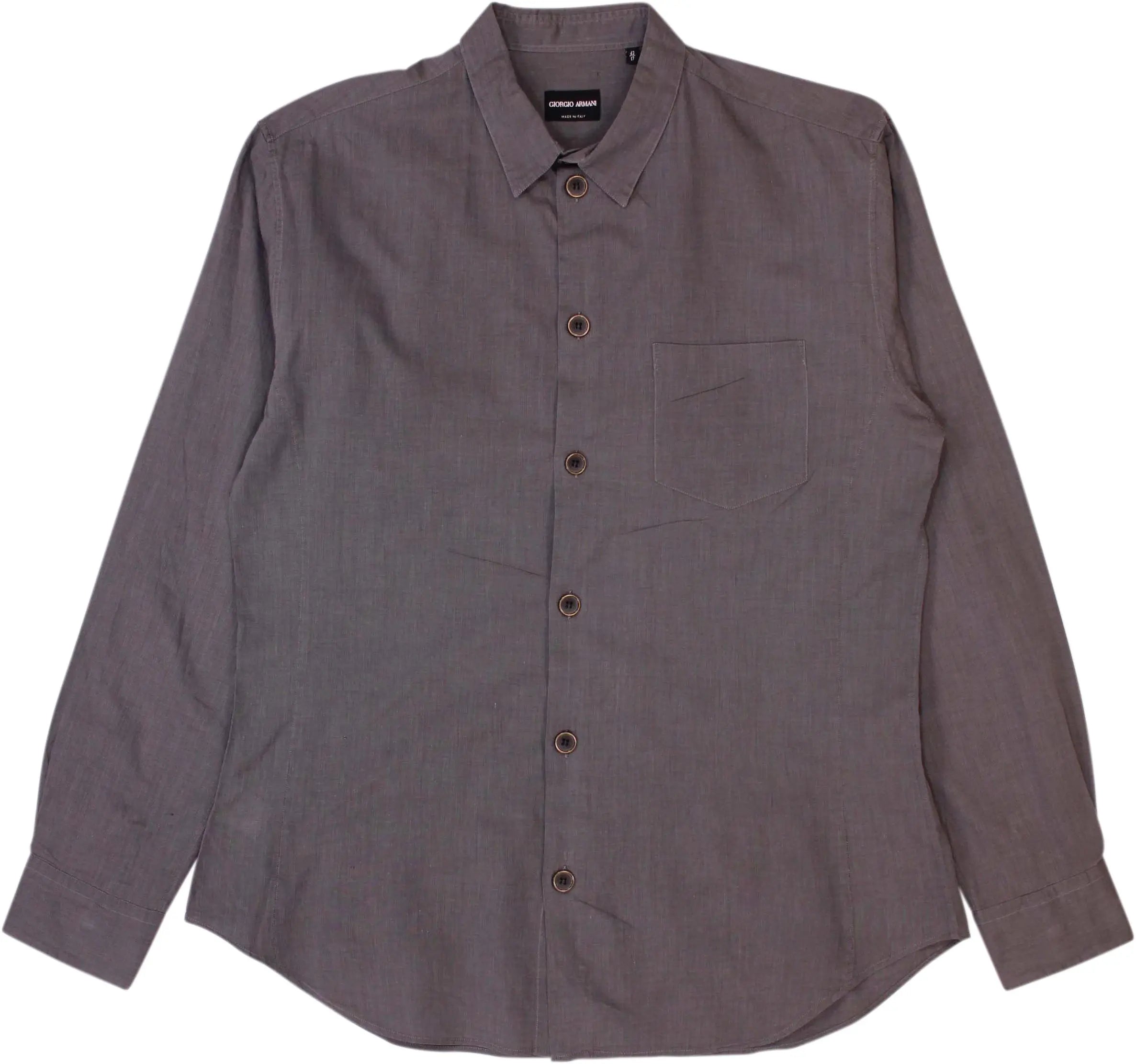 Giorgio Armani - Grey Long Sleeve Shirt by Giorgio Armani- ThriftTale.com - Vintage and second handclothing