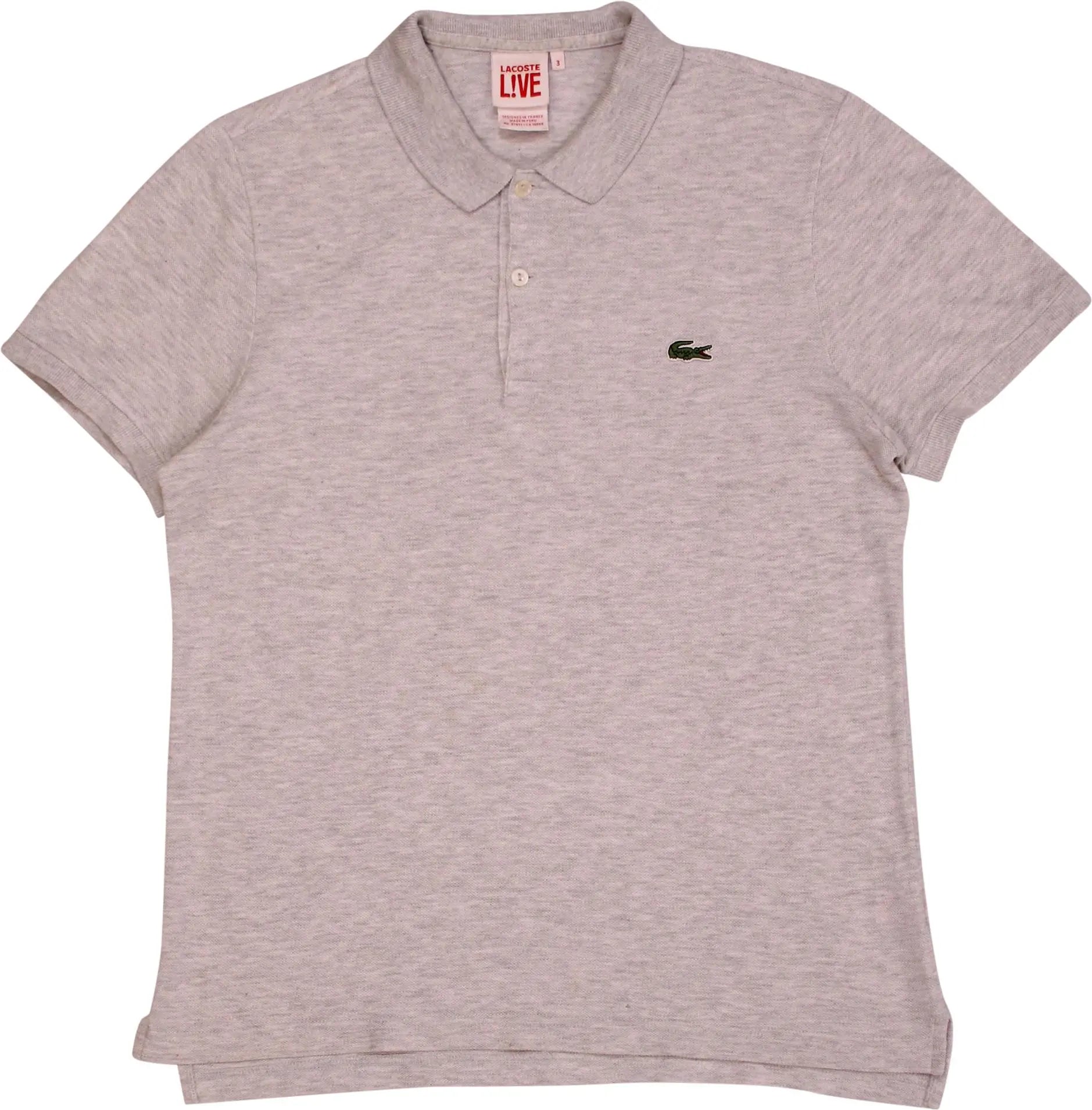 Lacoste - Grey Polo Shirt by Lacoste L!ve- ThriftTale.com - Vintage and second handclothing