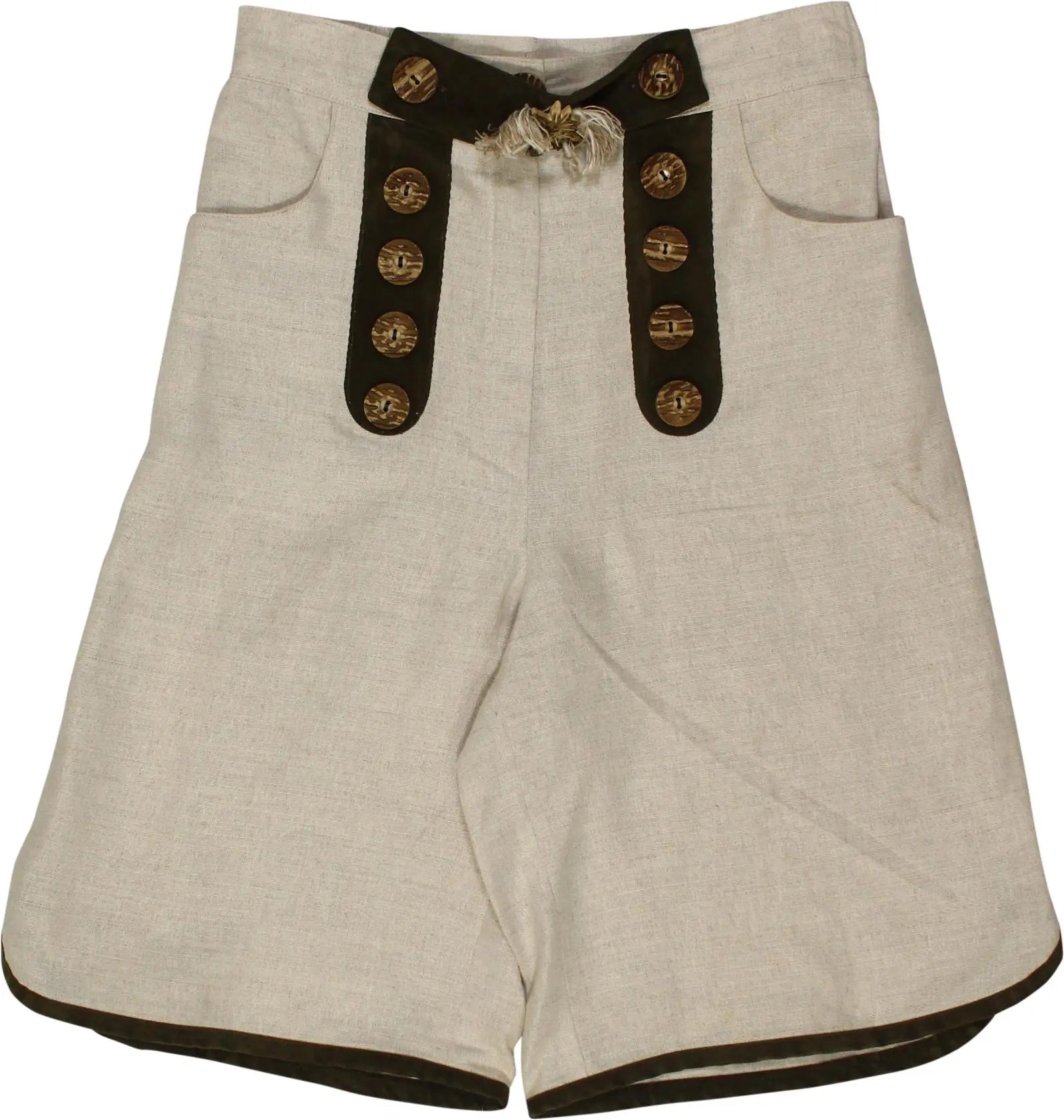 Landhaus - Linen Trachten Shorts- ThriftTale.com - Vintage and second handclothing