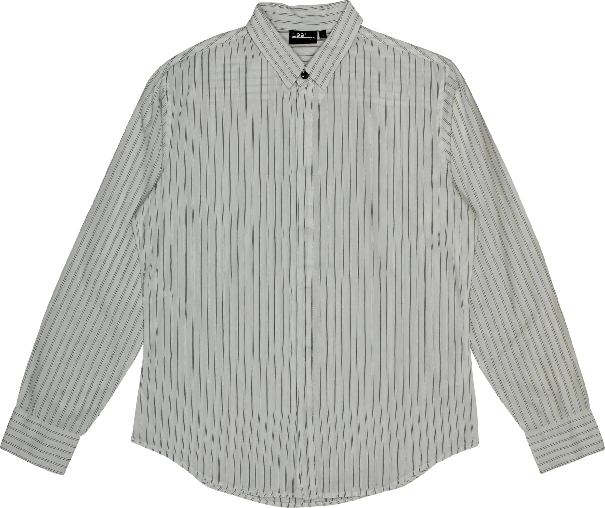 Lee - White Striped Shirt by Lee- ThriftTale.com - Vintage and second handclothing