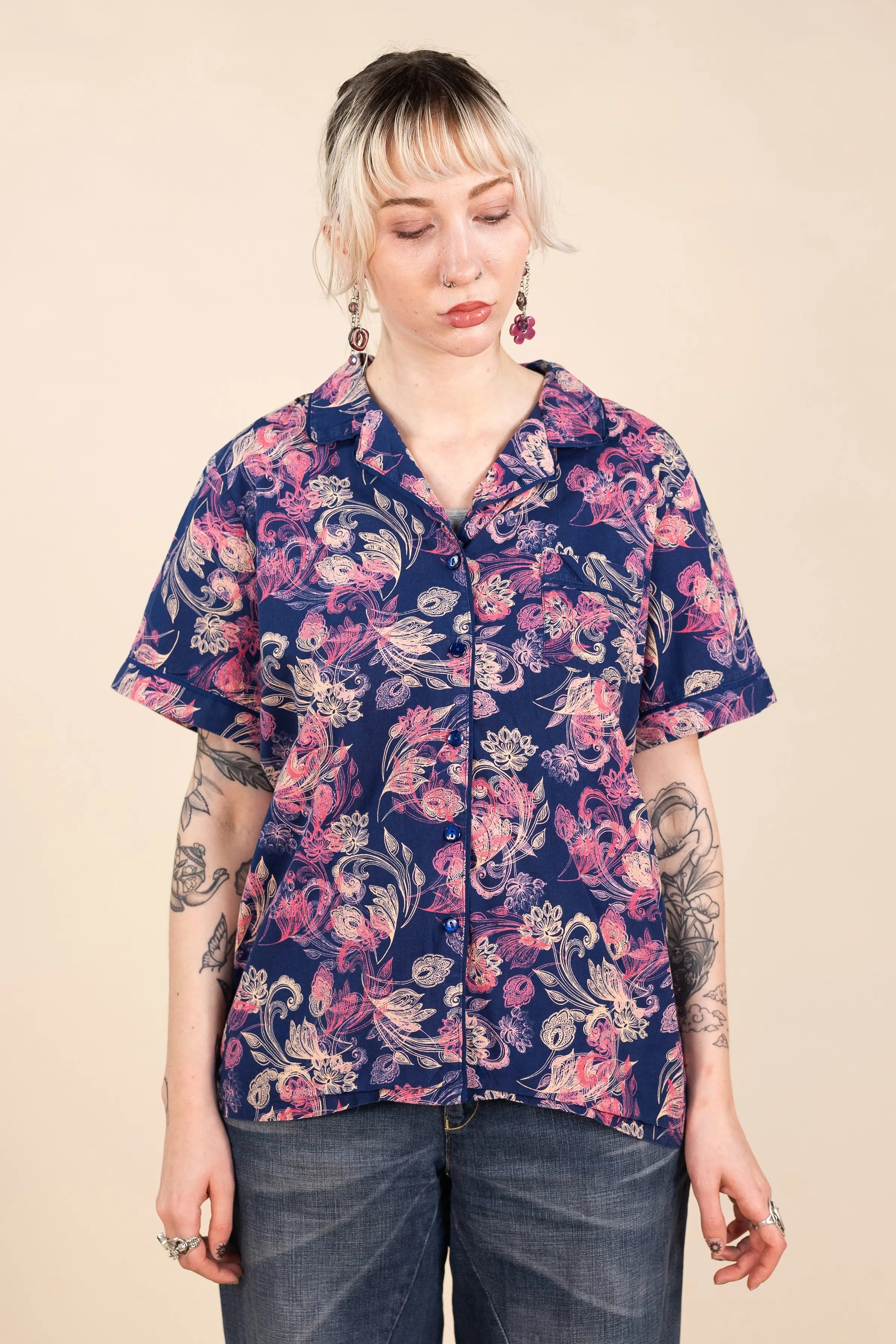 Liz Claiborne - Patterned Shirt- ThriftTale.com - Vintage and second handclothing