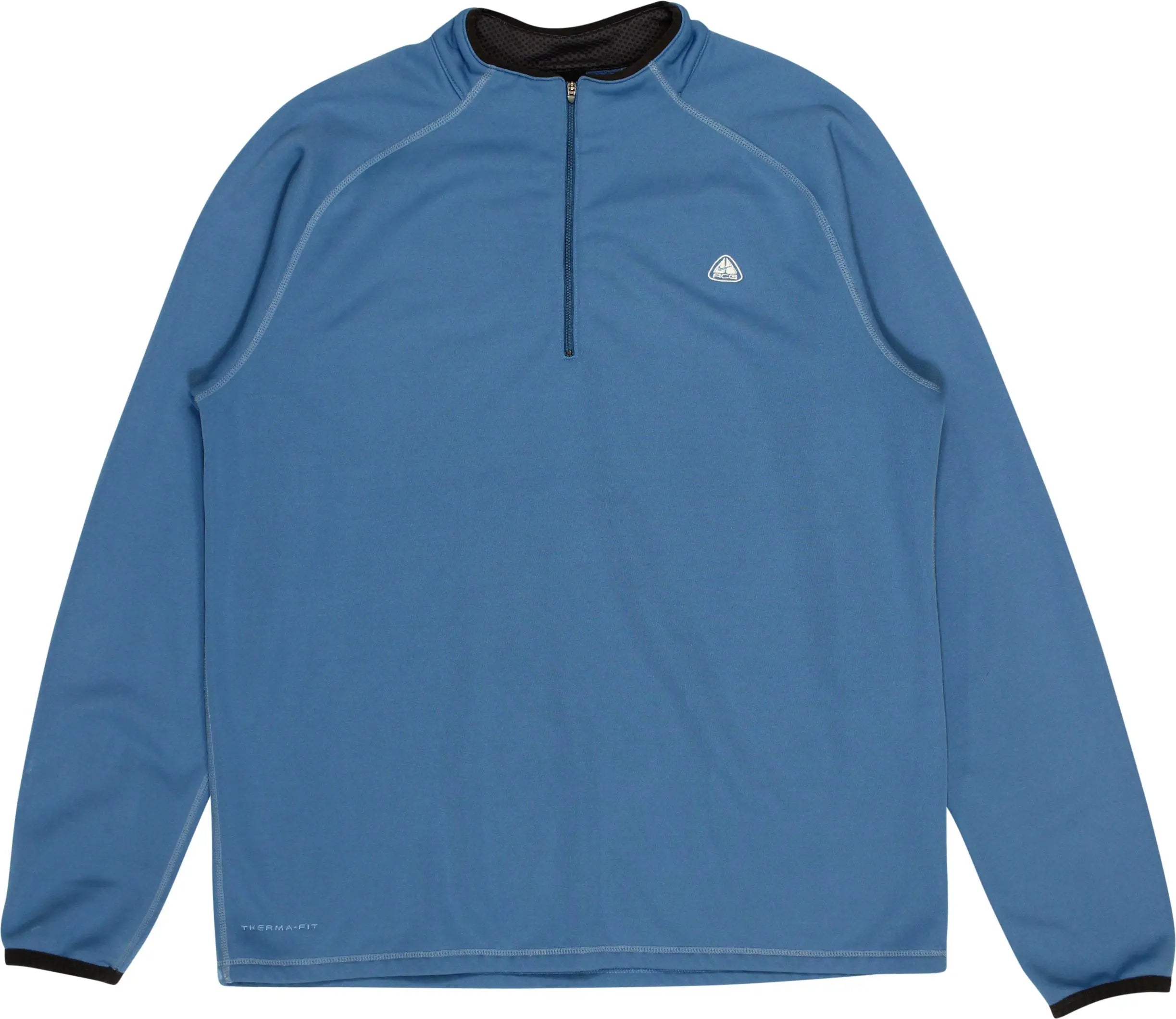 Nike - Blue Zip-up Sweater by Nike- ThriftTale.com - Vintage and second handclothing