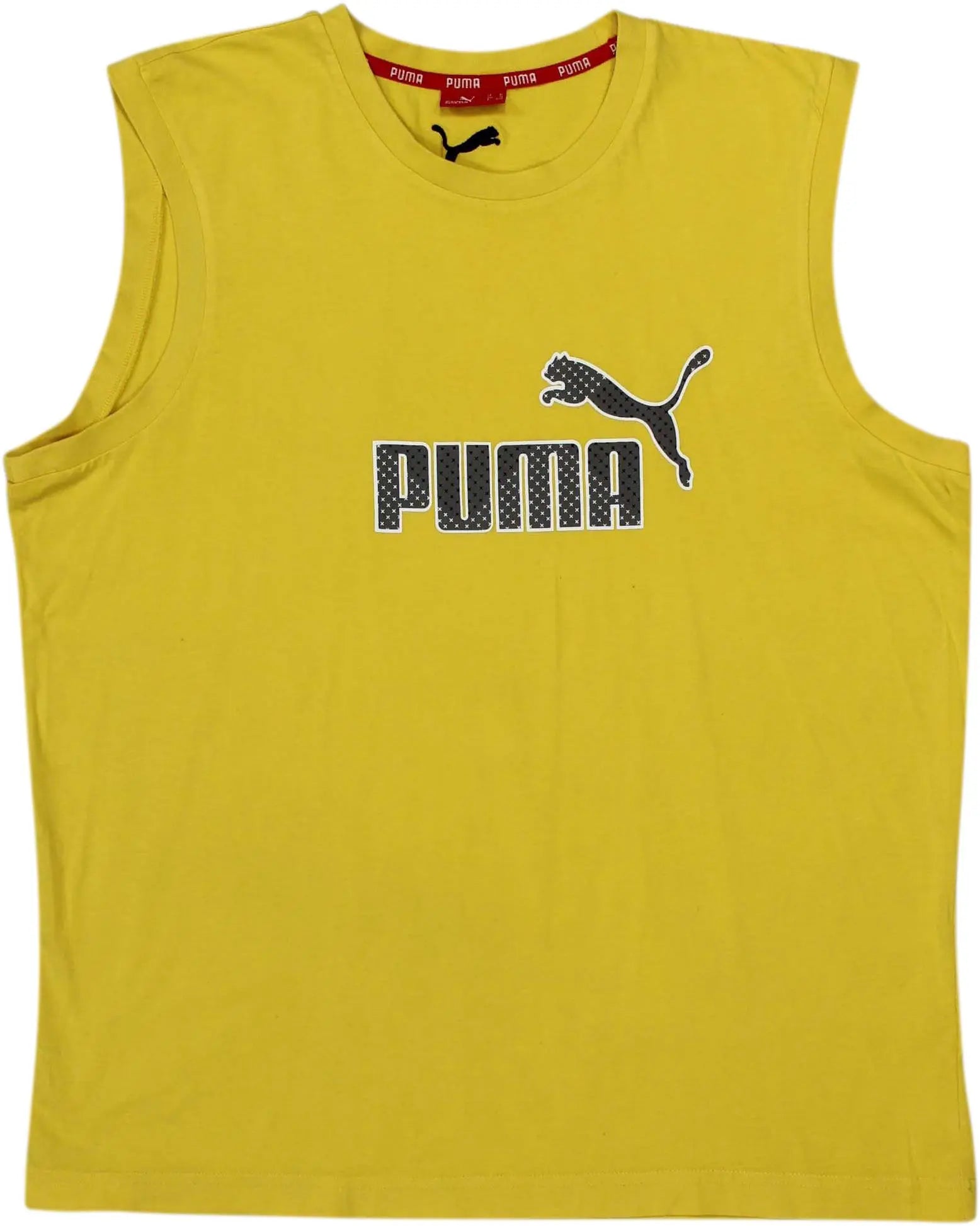 Puma - Yellow Puma Singlet- ThriftTale.com - Vintage and second handclothing