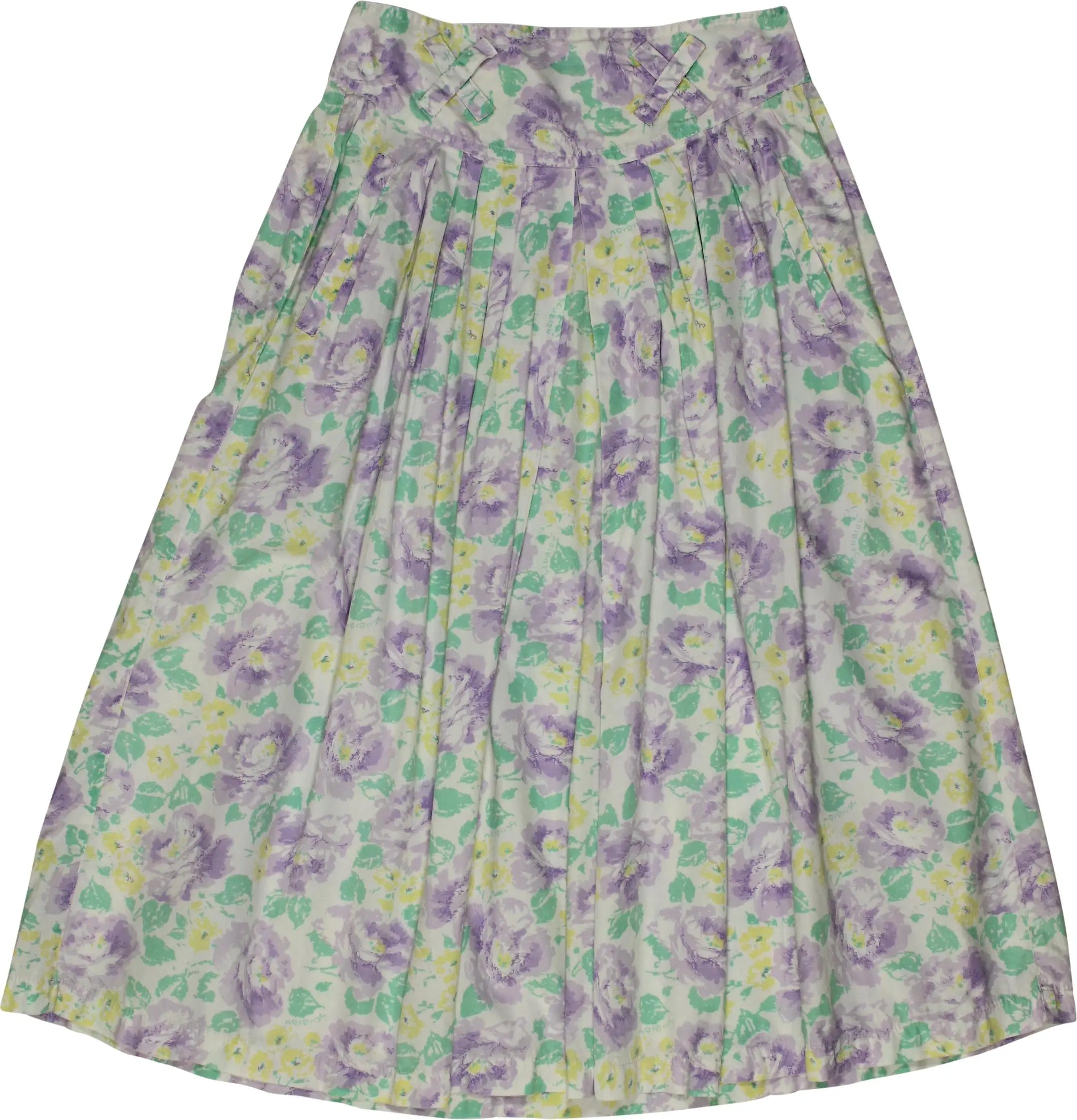Scubidu - 80s Pleated Skirt with Flower Print- ThriftTale.com - Vintage and second handclothing