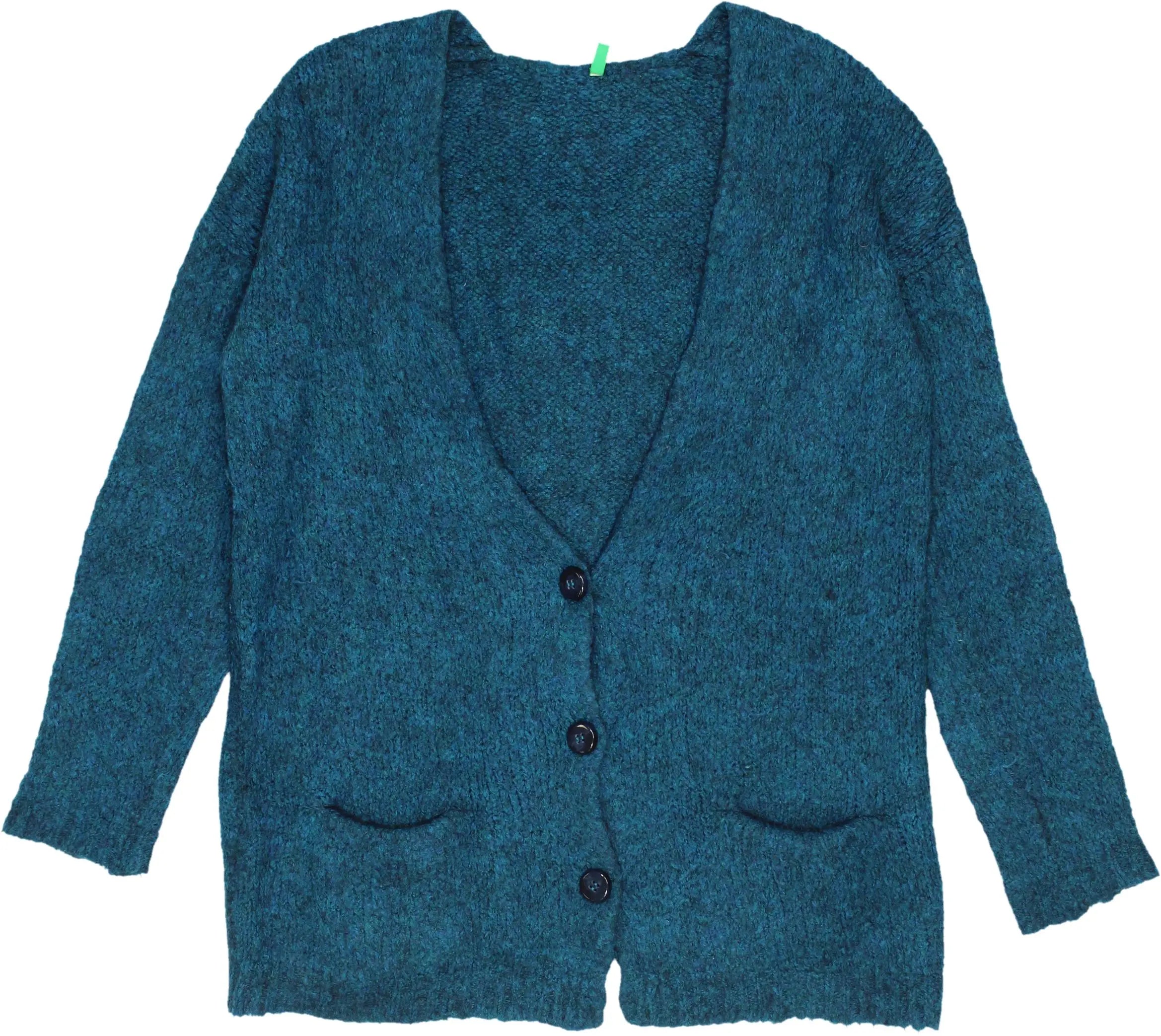 United Colors of Benetton - Blue Button Cardigan- ThriftTale.com - Vintage and second handclothing