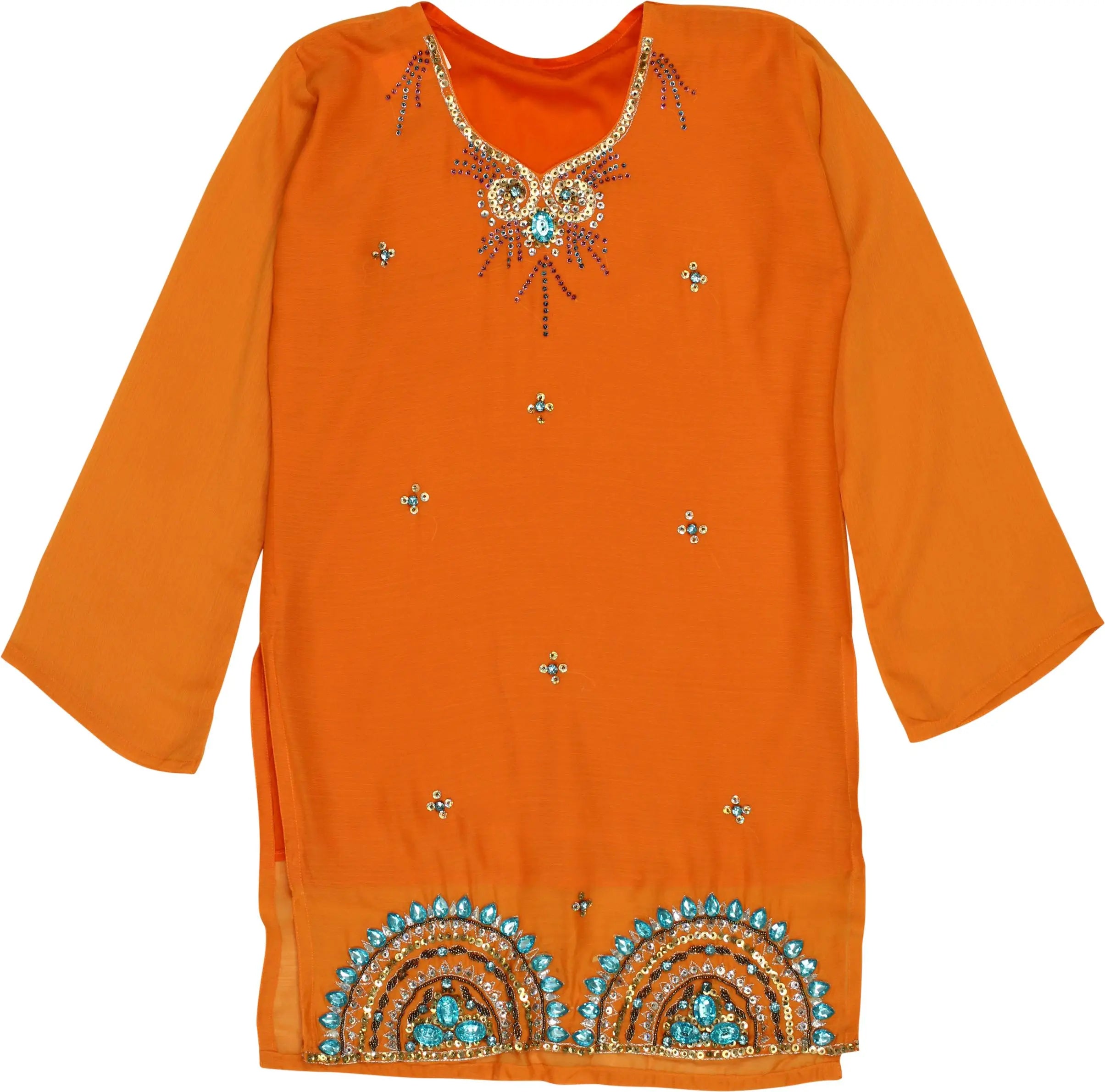 Unknown - Beaded Kurta Tunic- ThriftTale.com - Vintage and second handclothing