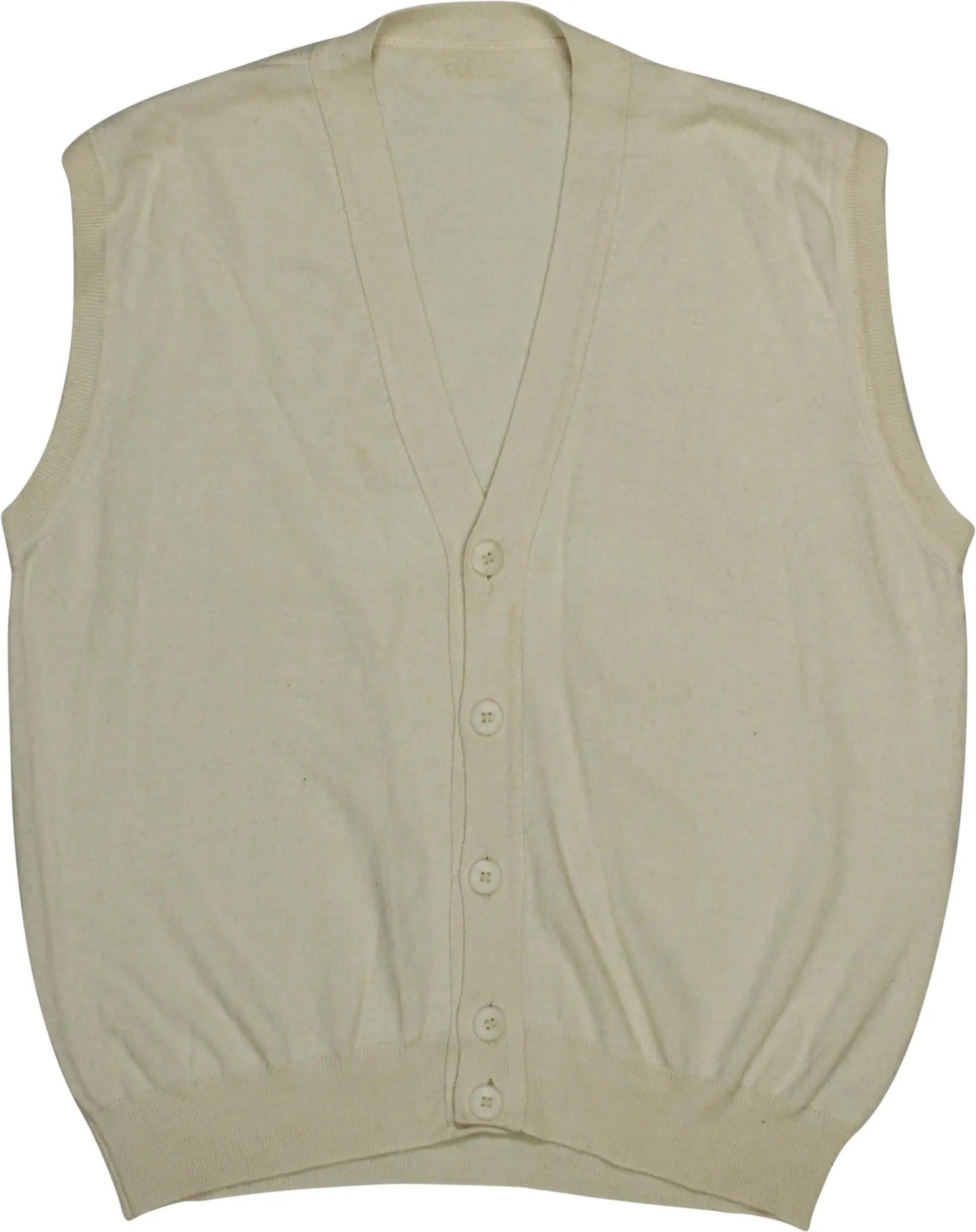 Unknown - Cream Vest with Buttons- ThriftTale.com - Vintage and second handclothing