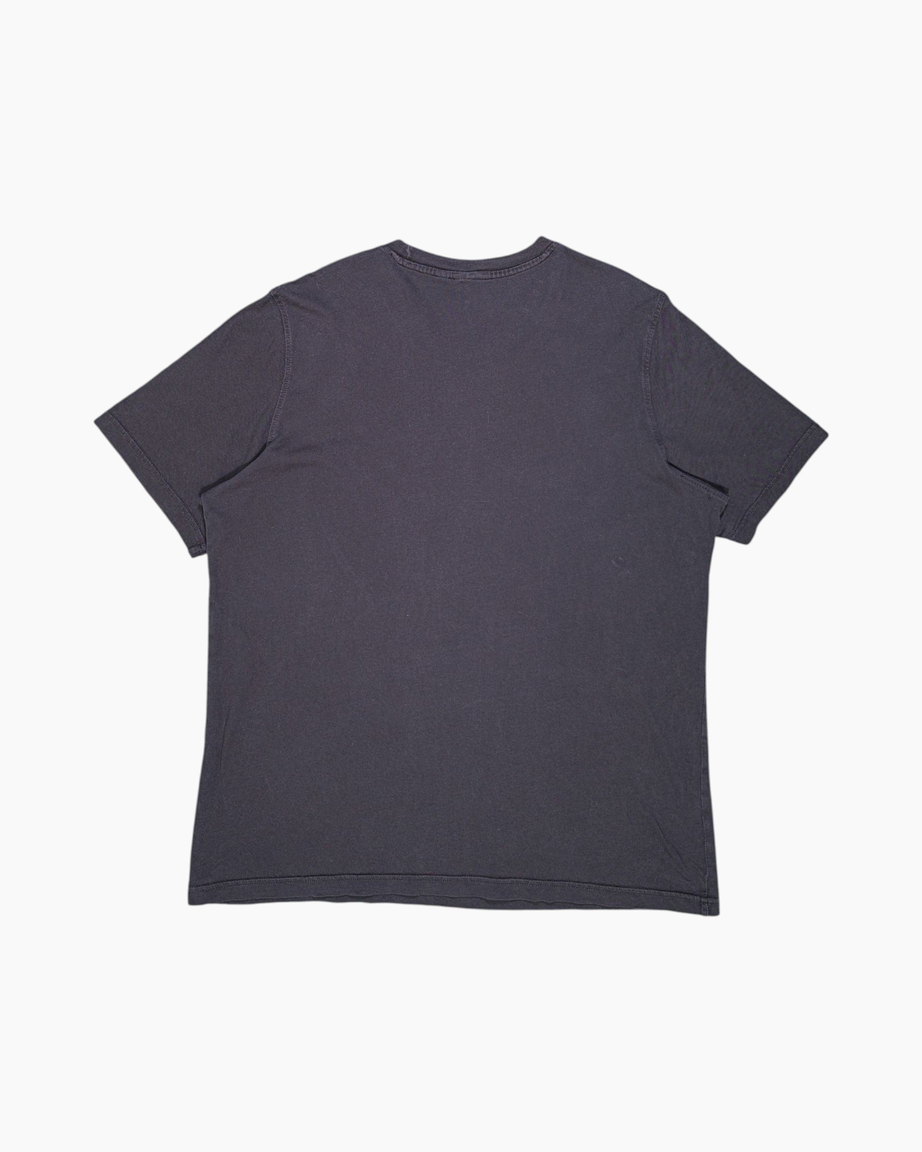 Back Pre-owned adidas Graphic T-Shirt – Black Vertical Trefoil Print