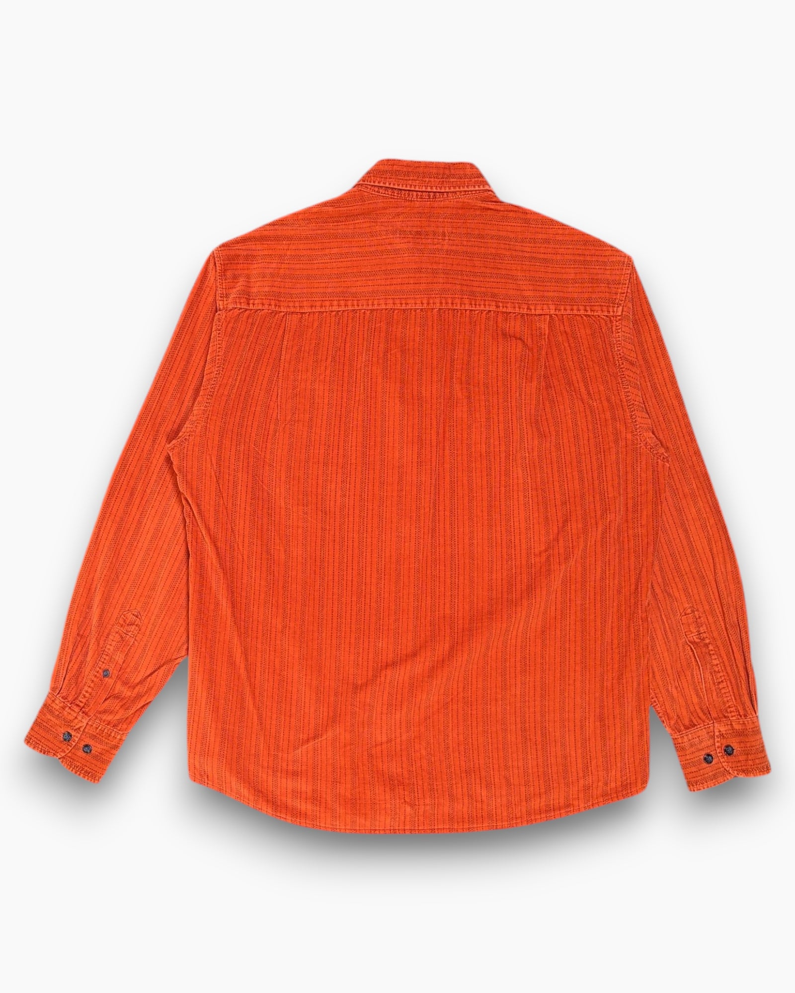 Back Vintage 90s Angelo Litrico Button-Down Shirt – Orange Rust Micro-Texture