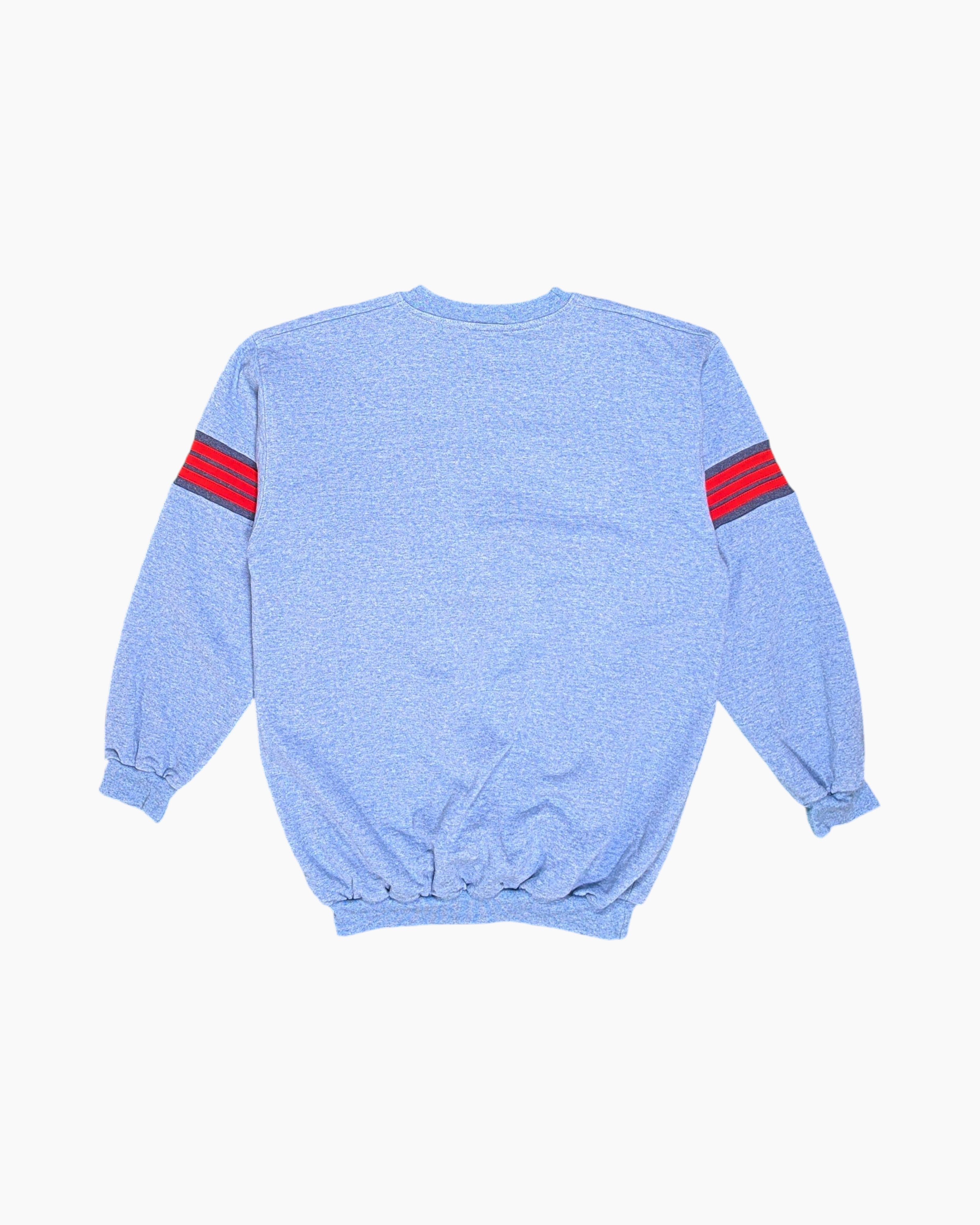 Back Vintage 80s ARSLAN Pullover Sweater – Blue Striped Athletic