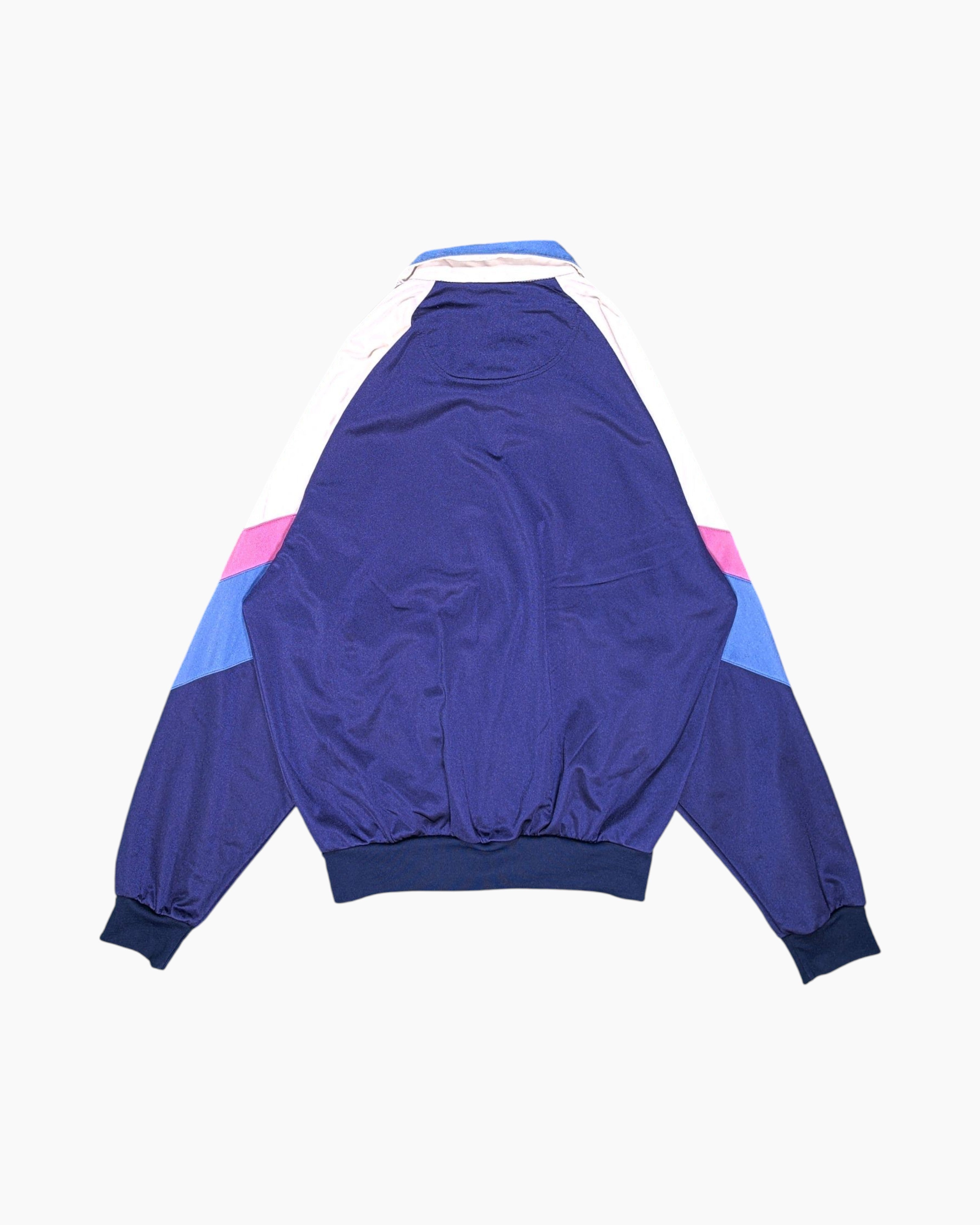 Back Vintage 80s/90s Asics Track Jacket – Navy Geometric Colorblock