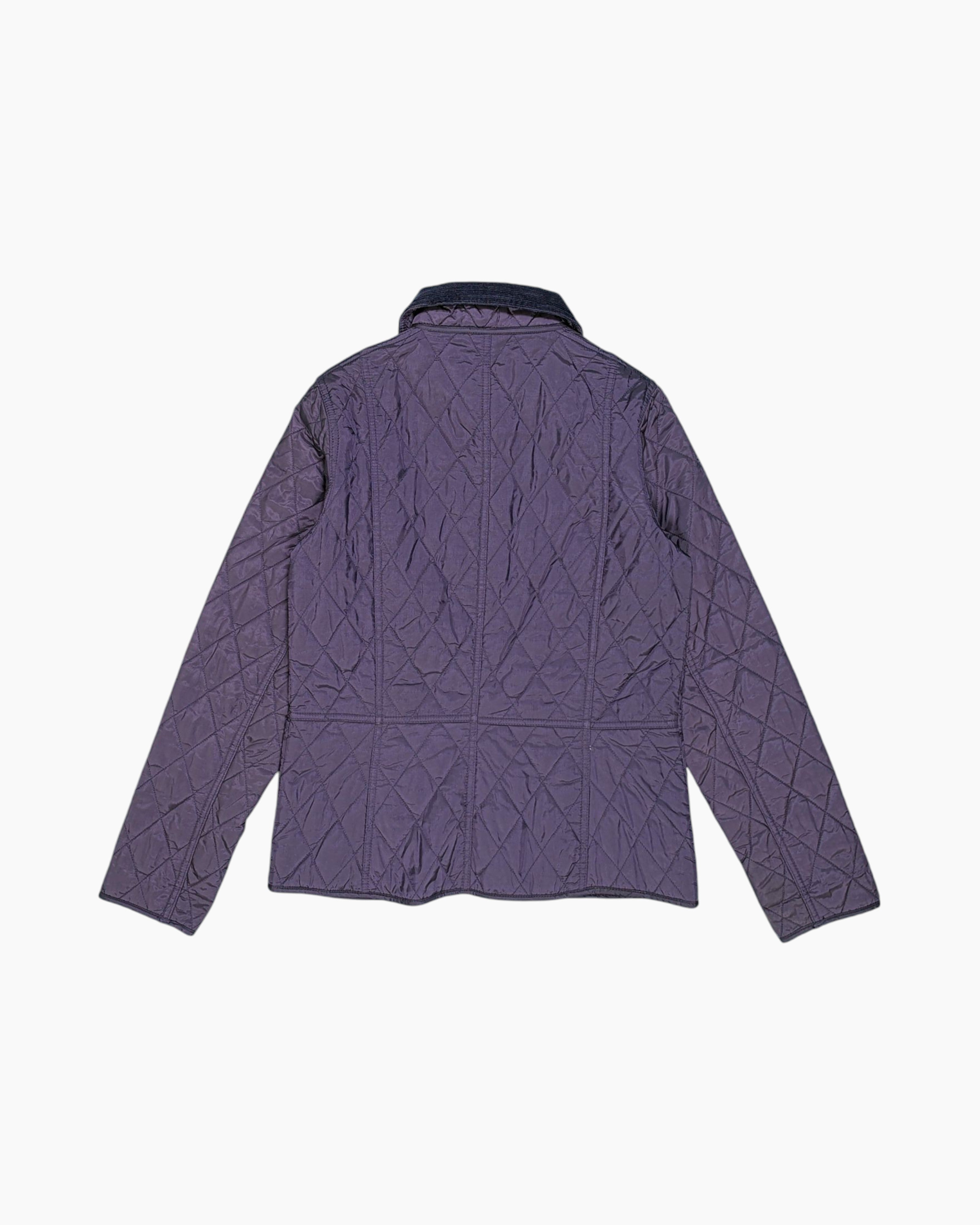 Back Vintage 90s/2000s Barbour Quilted Jacket – Navy Diamond Quilt