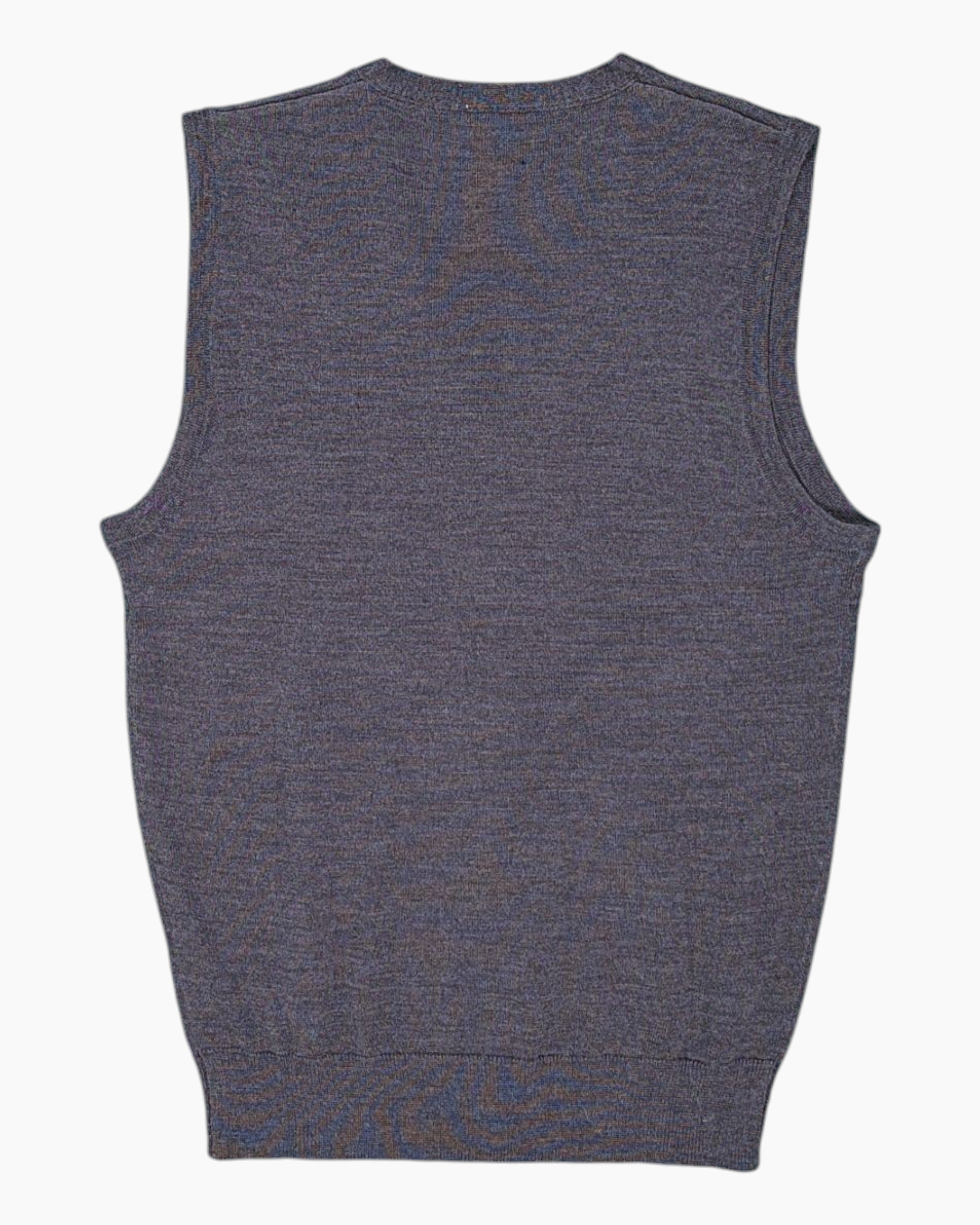 Back Pre-owned BEEKMAN GROUP Button-Front Vest – Gray Ribbed Hem