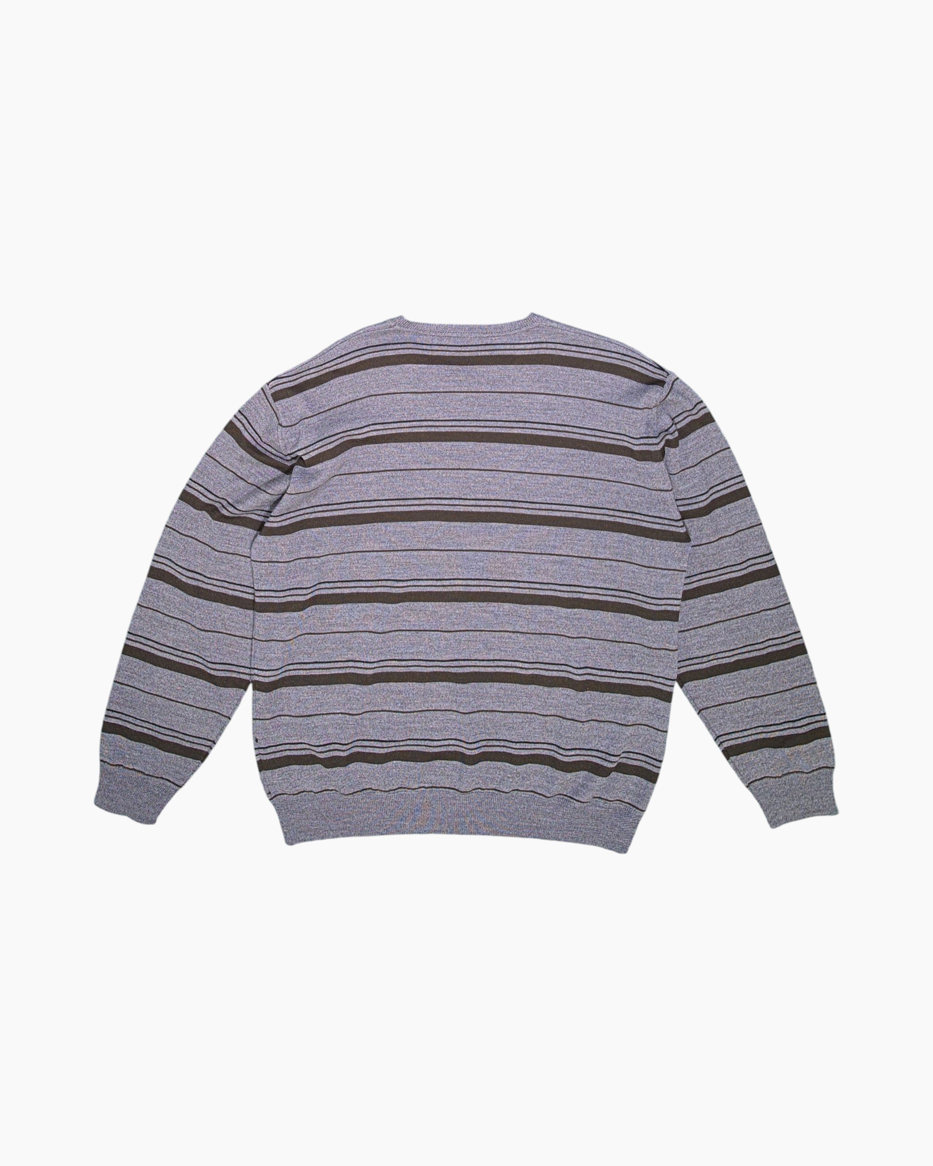 Back Pre-owned Bexleys Man Pullover Sweater – Gray Horizontal Stripe