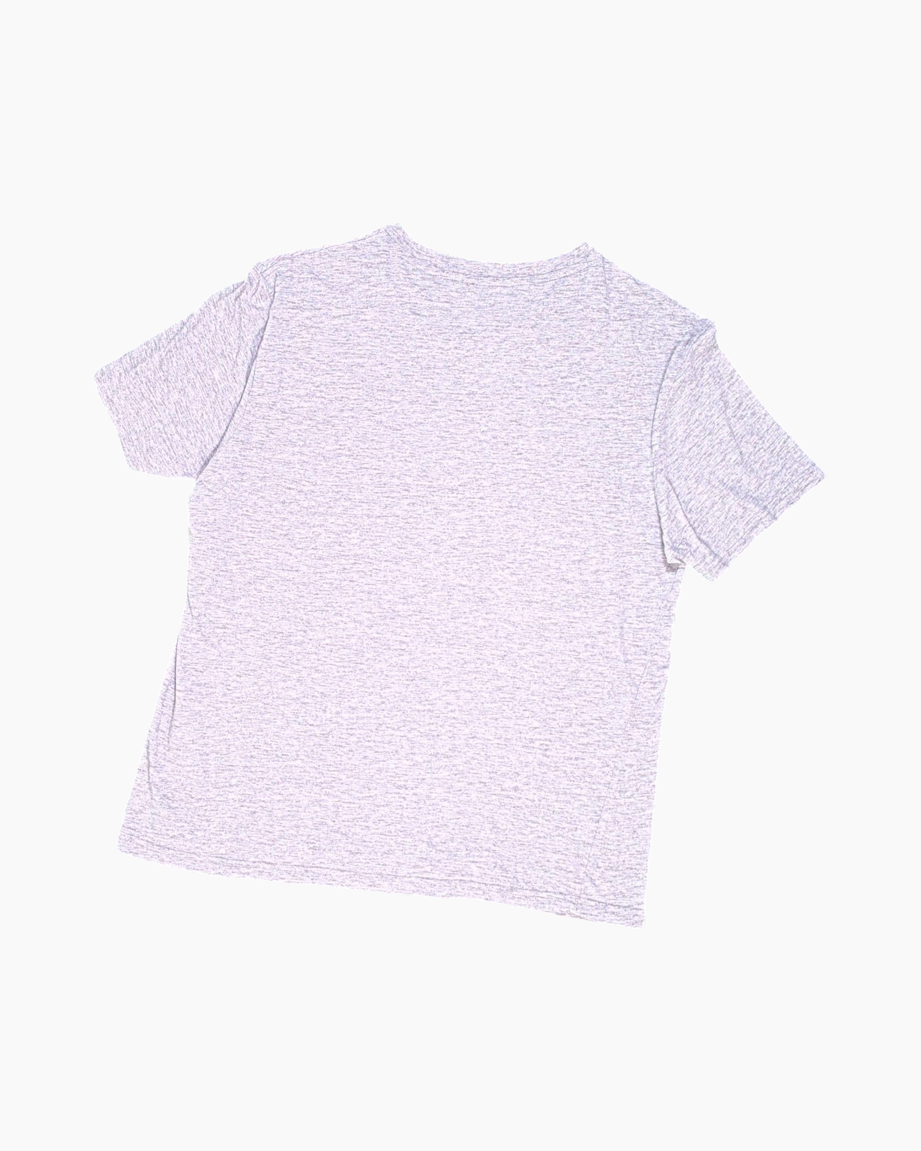 Back Pre-owned Champion Graphic T-Shirt – Gray Front Print