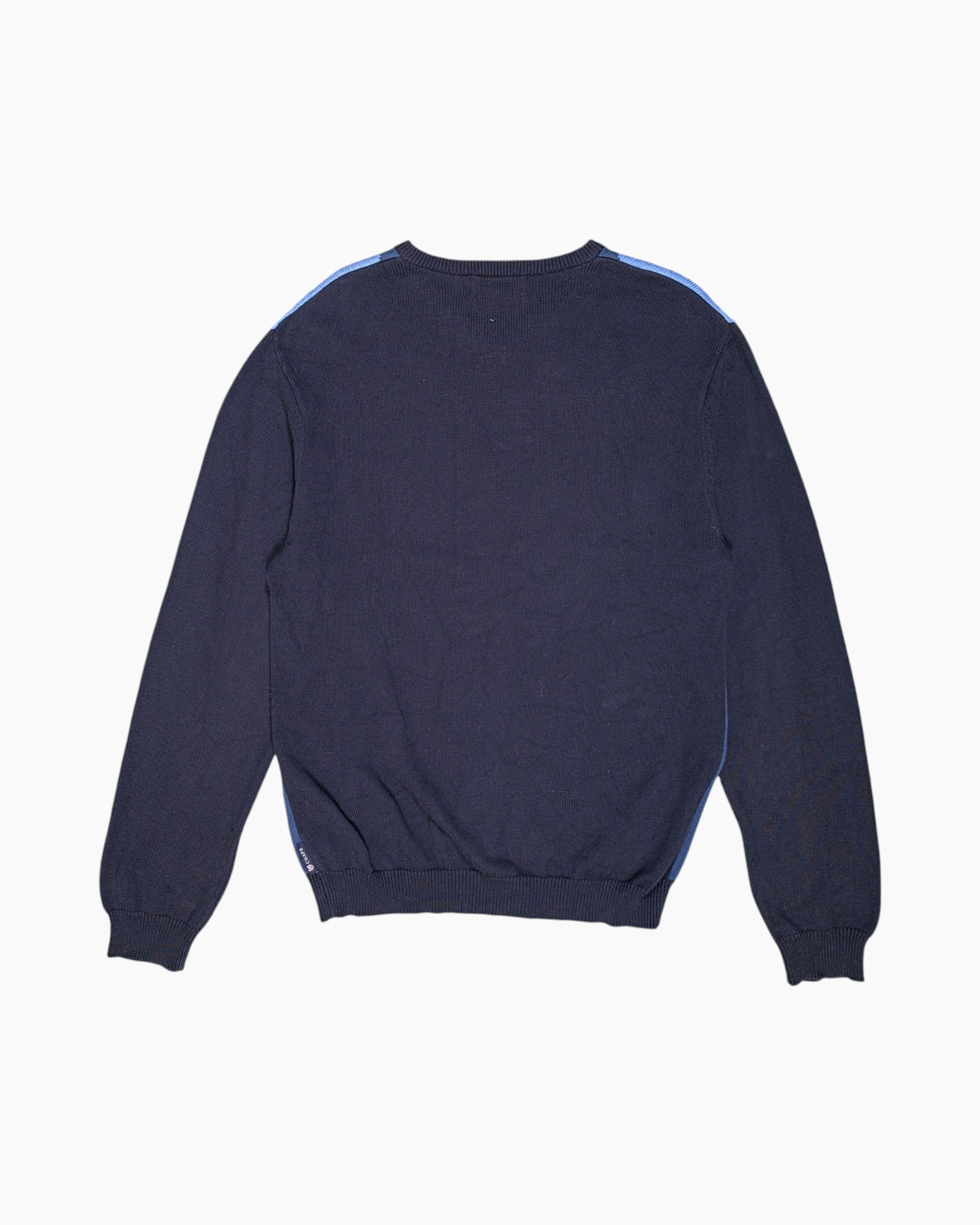 Back Vintage Y2K CHAPS Pullover Sweater – Blue Argyle Front