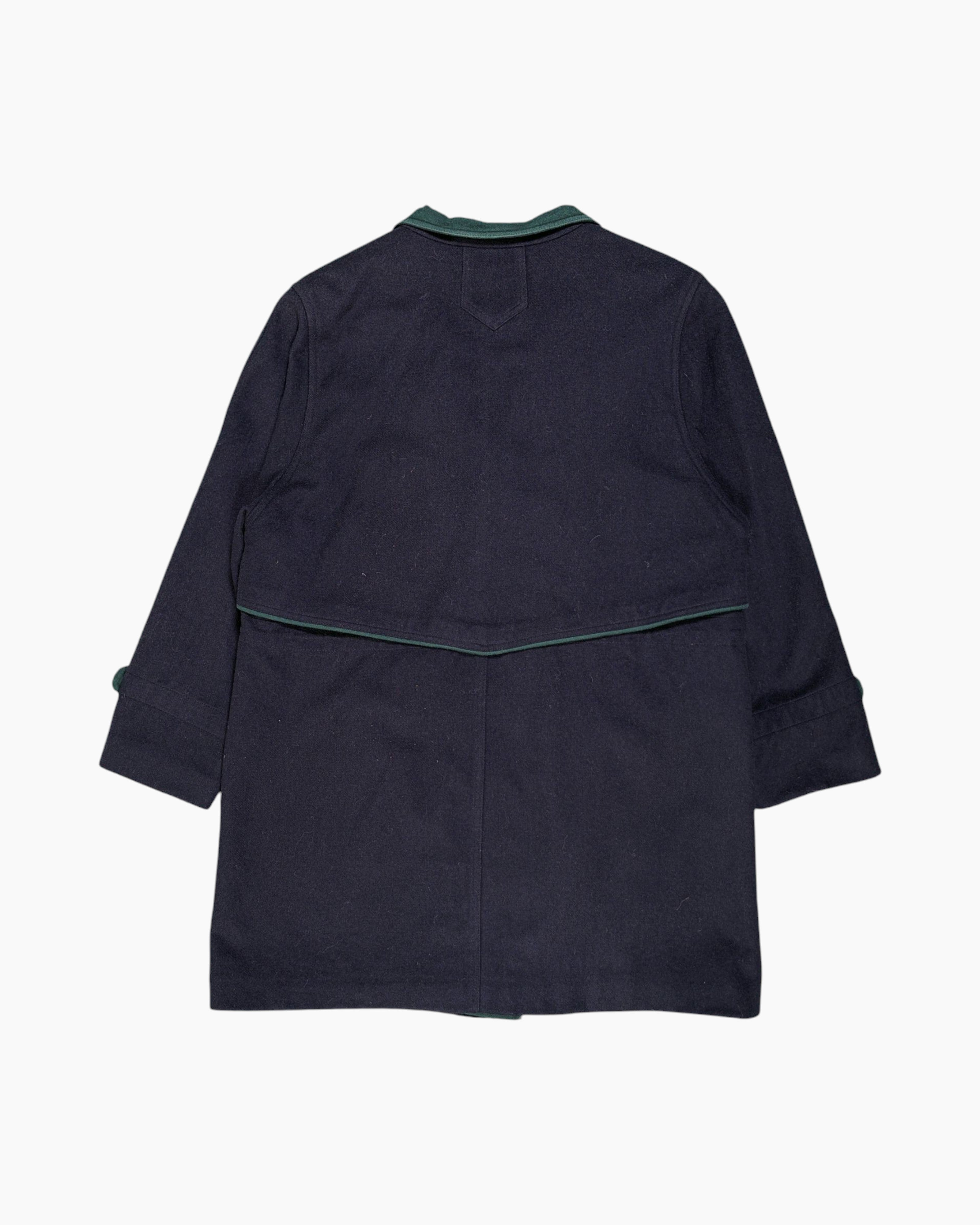 Back Vintage 80s/90s CLAUS FISCHER Wool Jacket – Navy with Green Collar