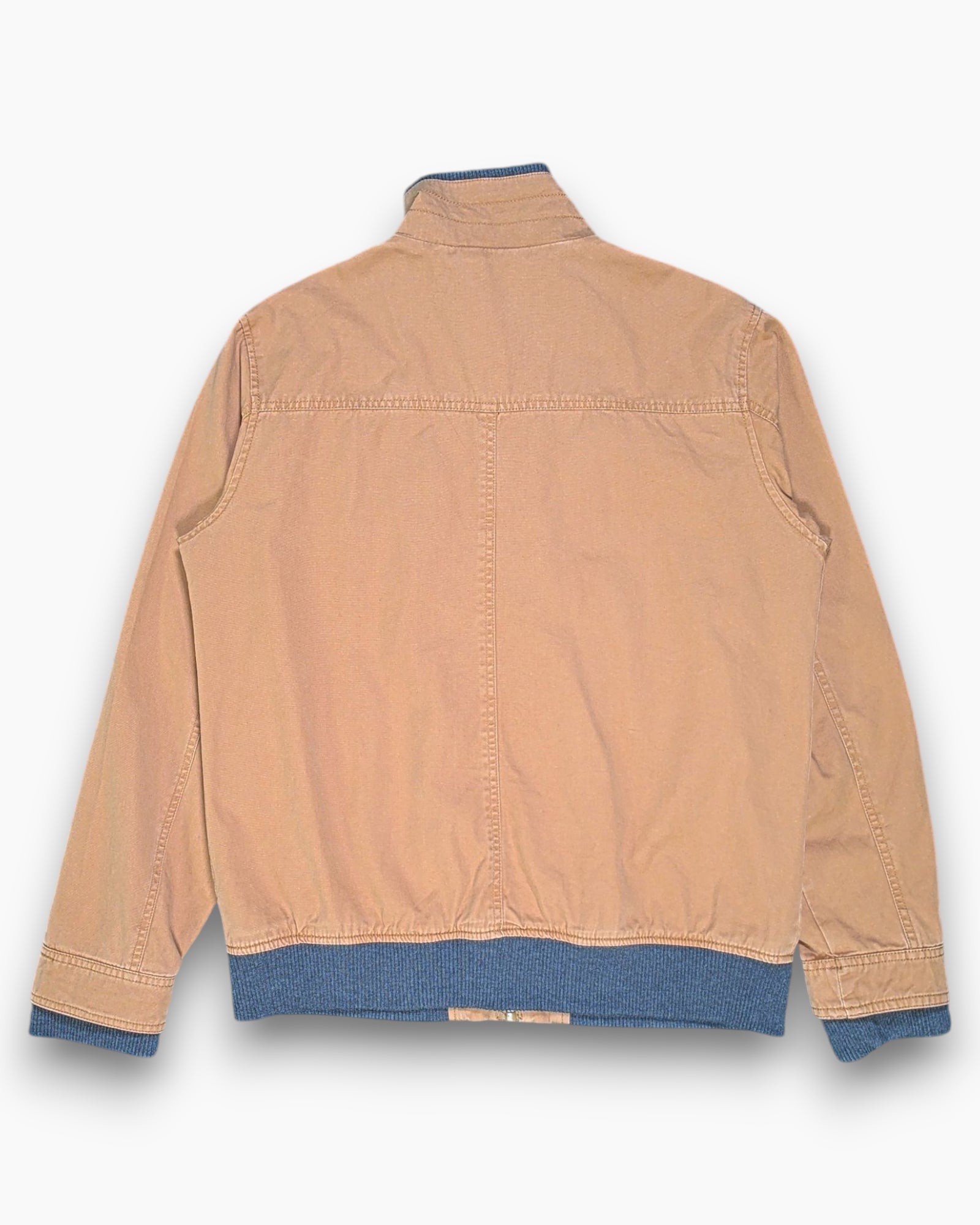 Back Pre-owned Clockhouse Bomber Jacket – Brown Ribbed Trim