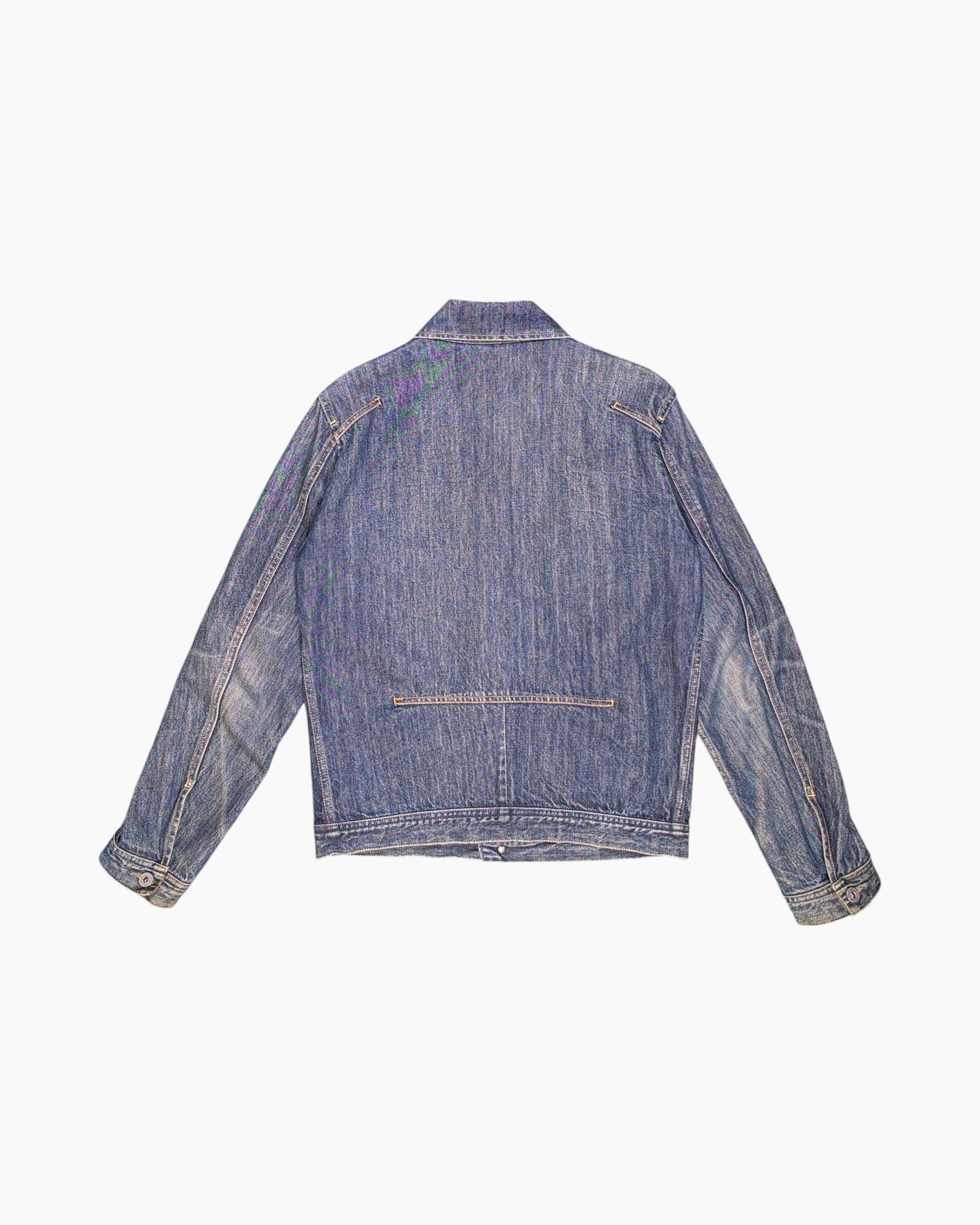 Back Vintage Y2K DIESEL Denim Jacket – Stonewashed Mid-Blue