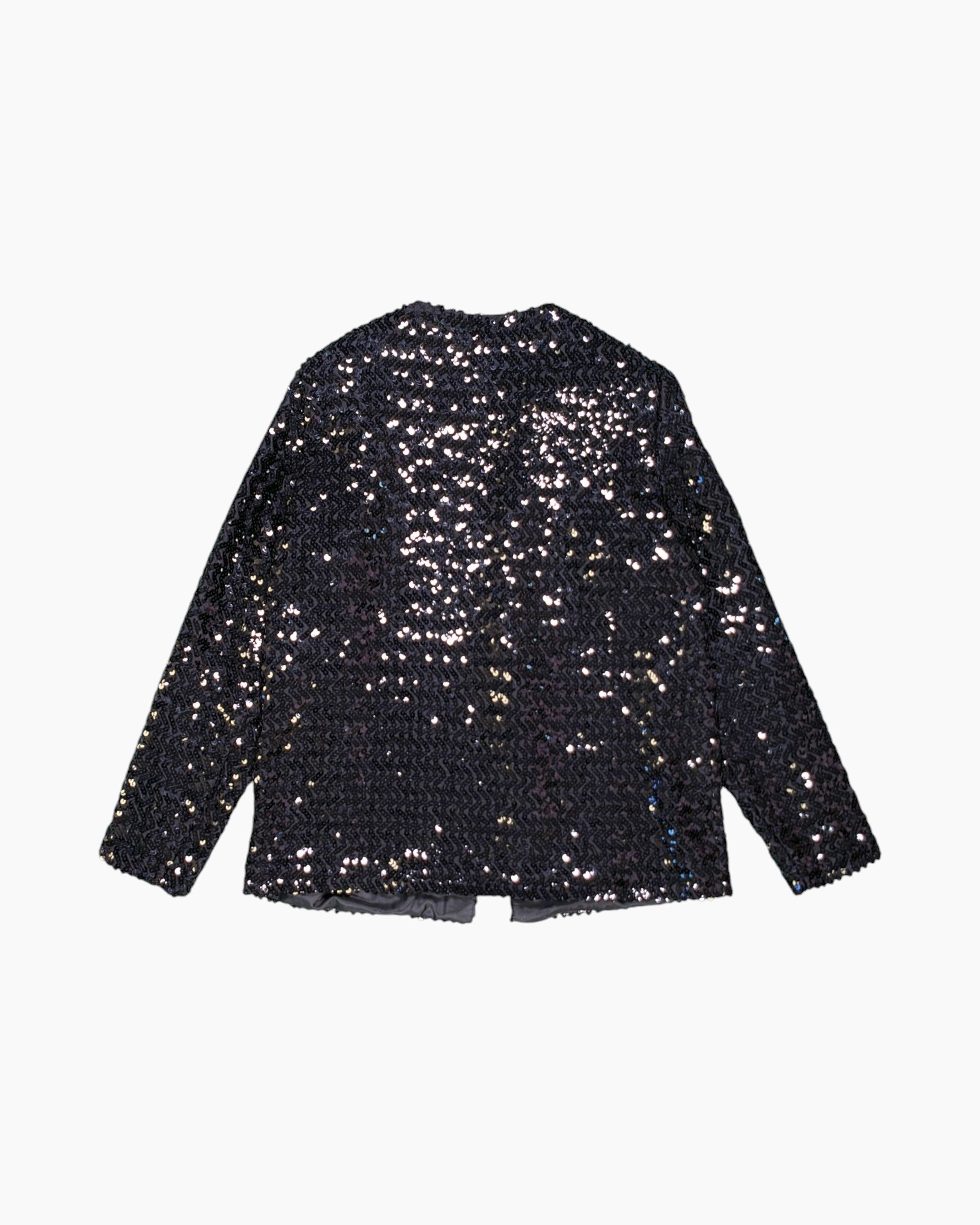 Back Vintage 80s/90s Gina Bacconi Sequin Jacket – Black Chevron Sequin