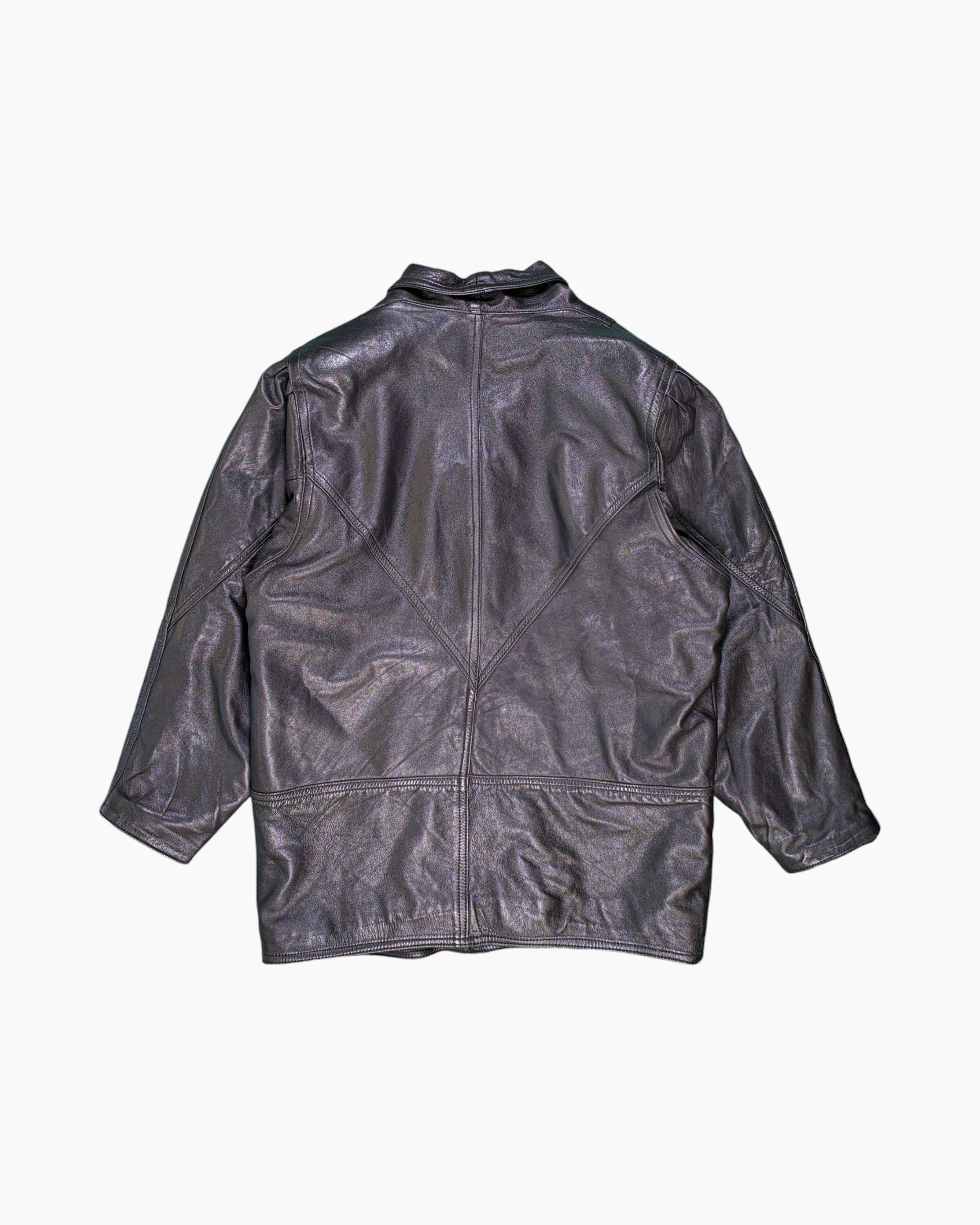 Back Vintage 80s GIUBILPEL Leather Jacket – Black Cropped Blouson