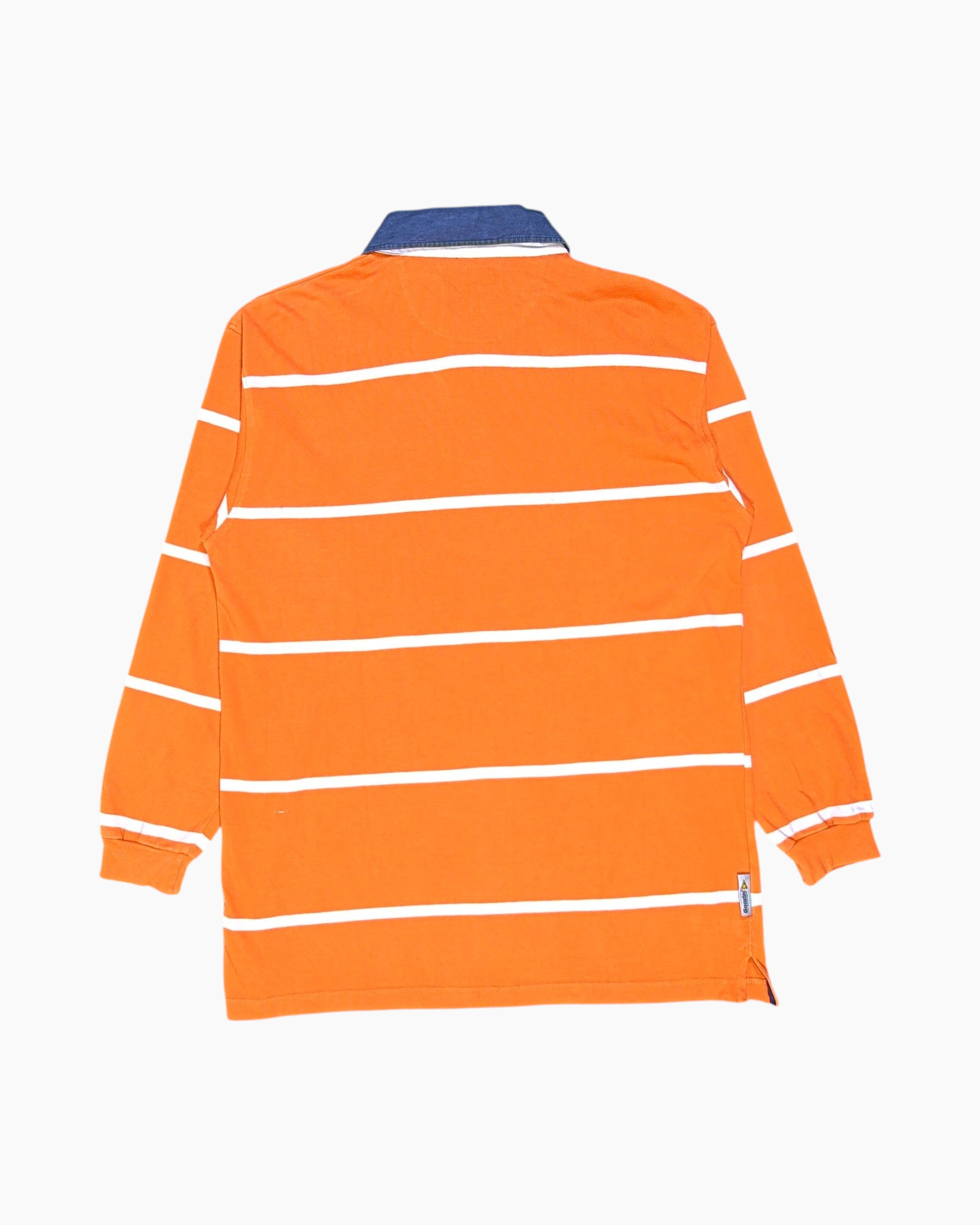 Back Pre-owned Gocastro Long Sleeve Rugby Shirt – Orange Striped