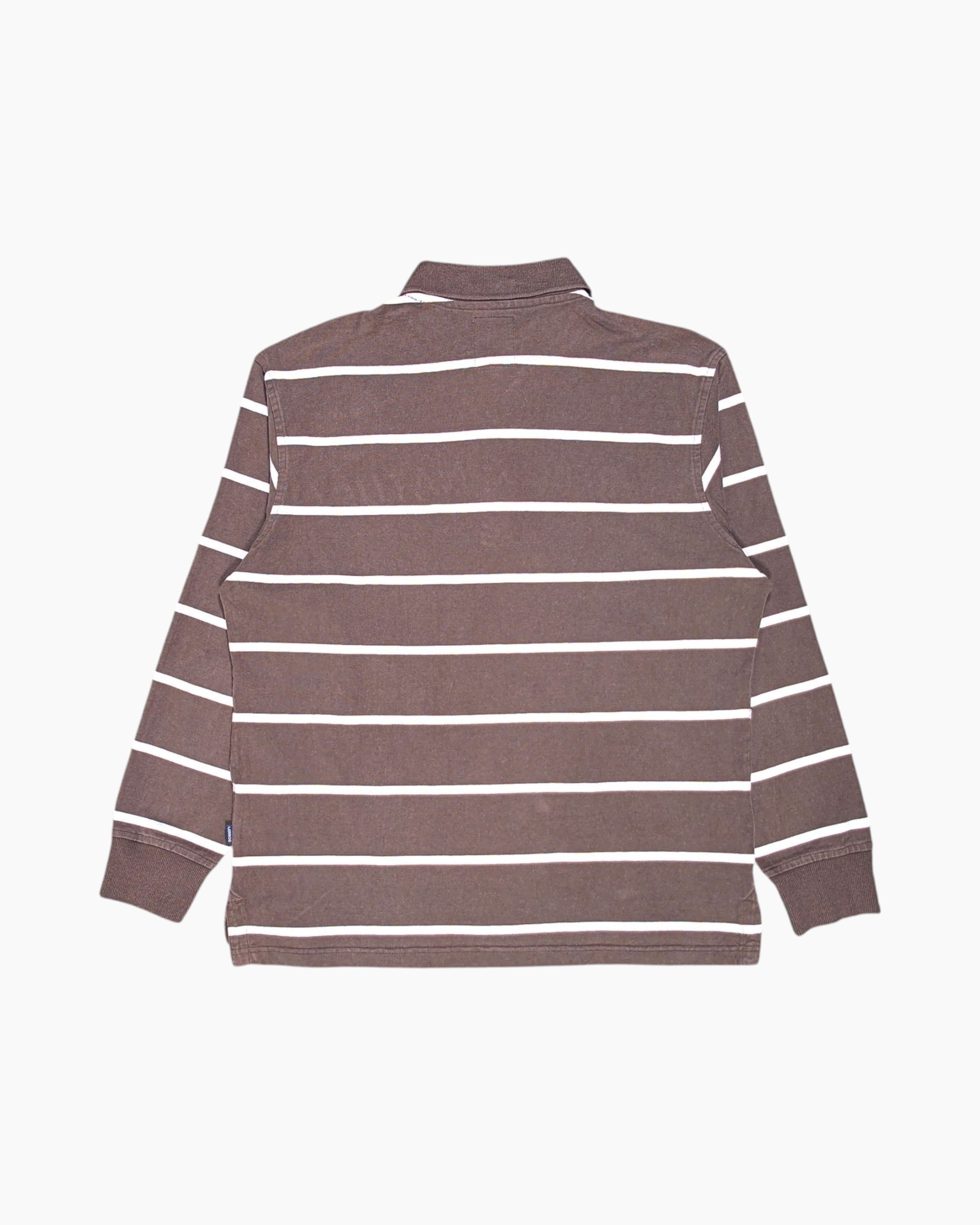 Back Pre-owned L. ERROS Polo Shirt – Brown Striped Chest Patch
