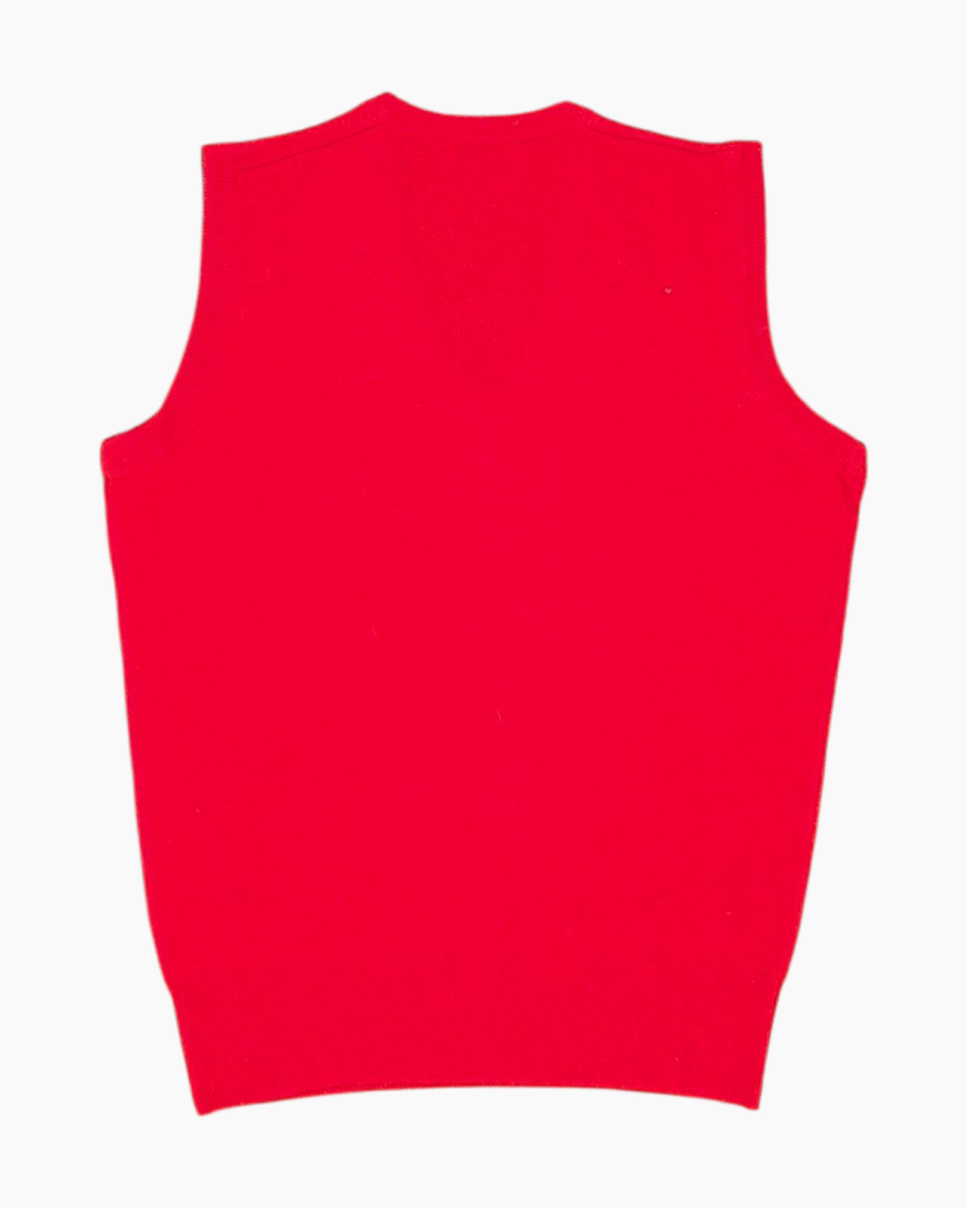 Back Vintage 80s/90s MAISON LYTE Sleeveless Knit Top (V-neck Vest) – Red