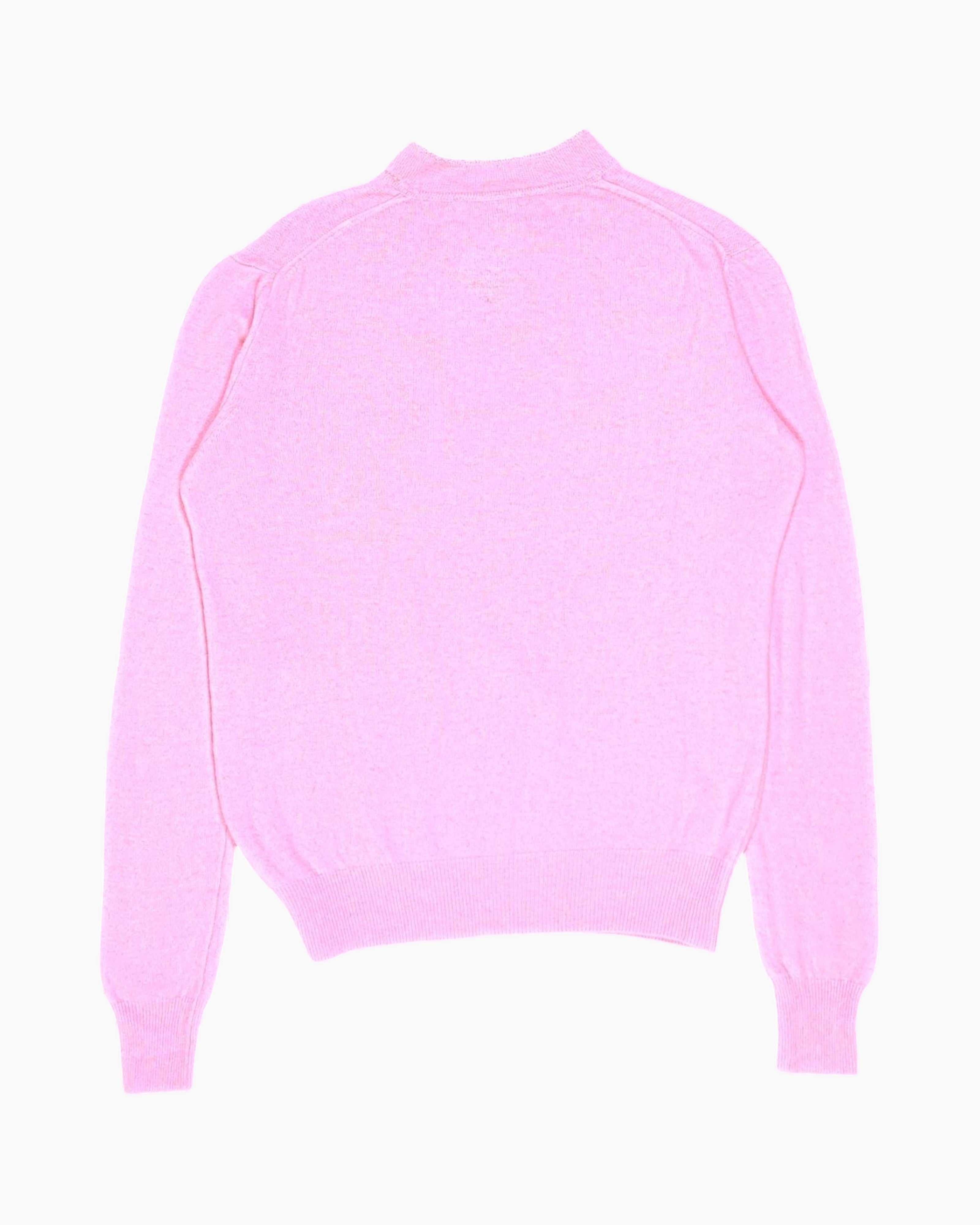 Back Vintage Y2K Minotti Pullover Sweater – Pink Cropped Tie-Neck