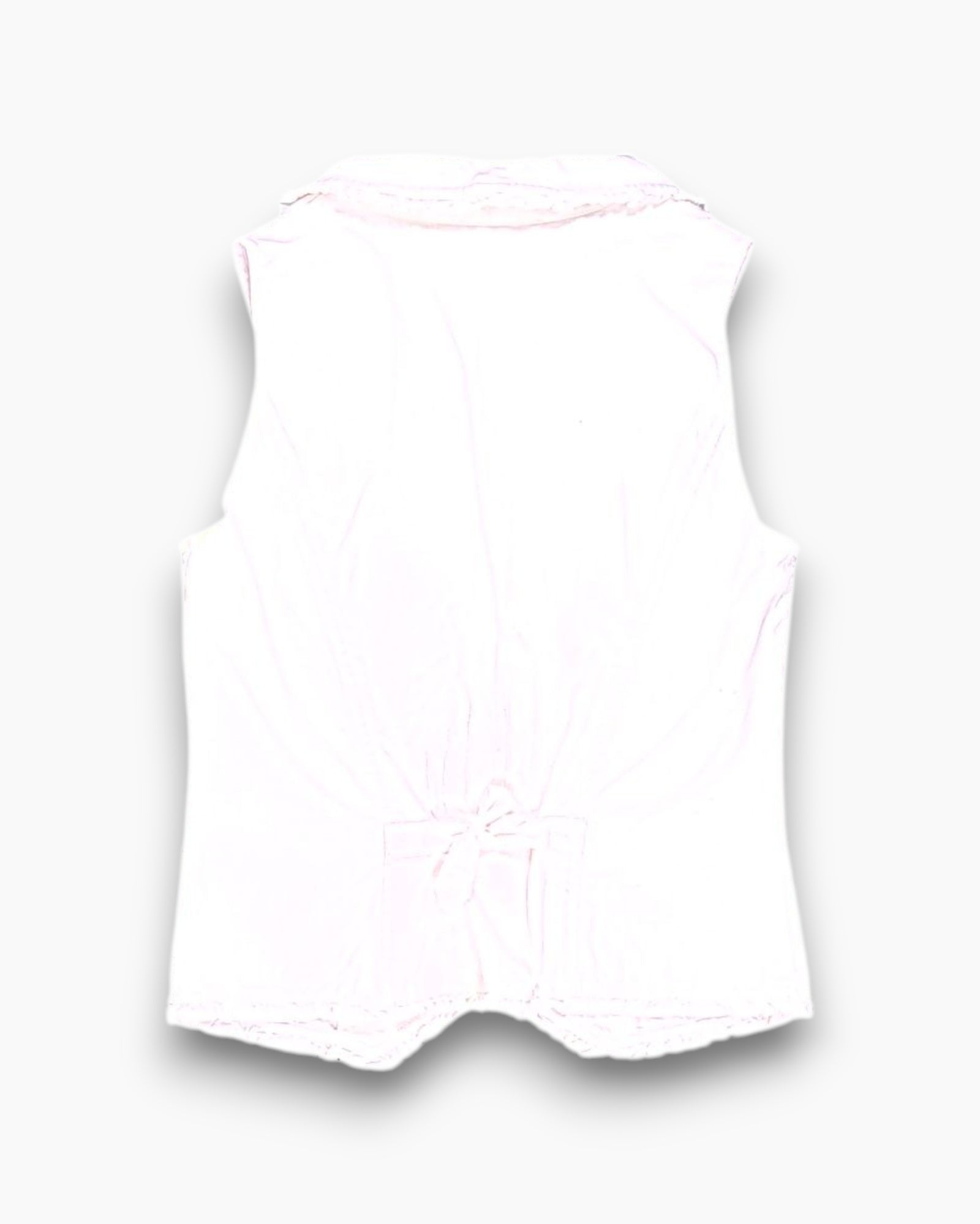 Back Vintage 2000s Monsoon Sleeveless Top – White Ruffle Trim