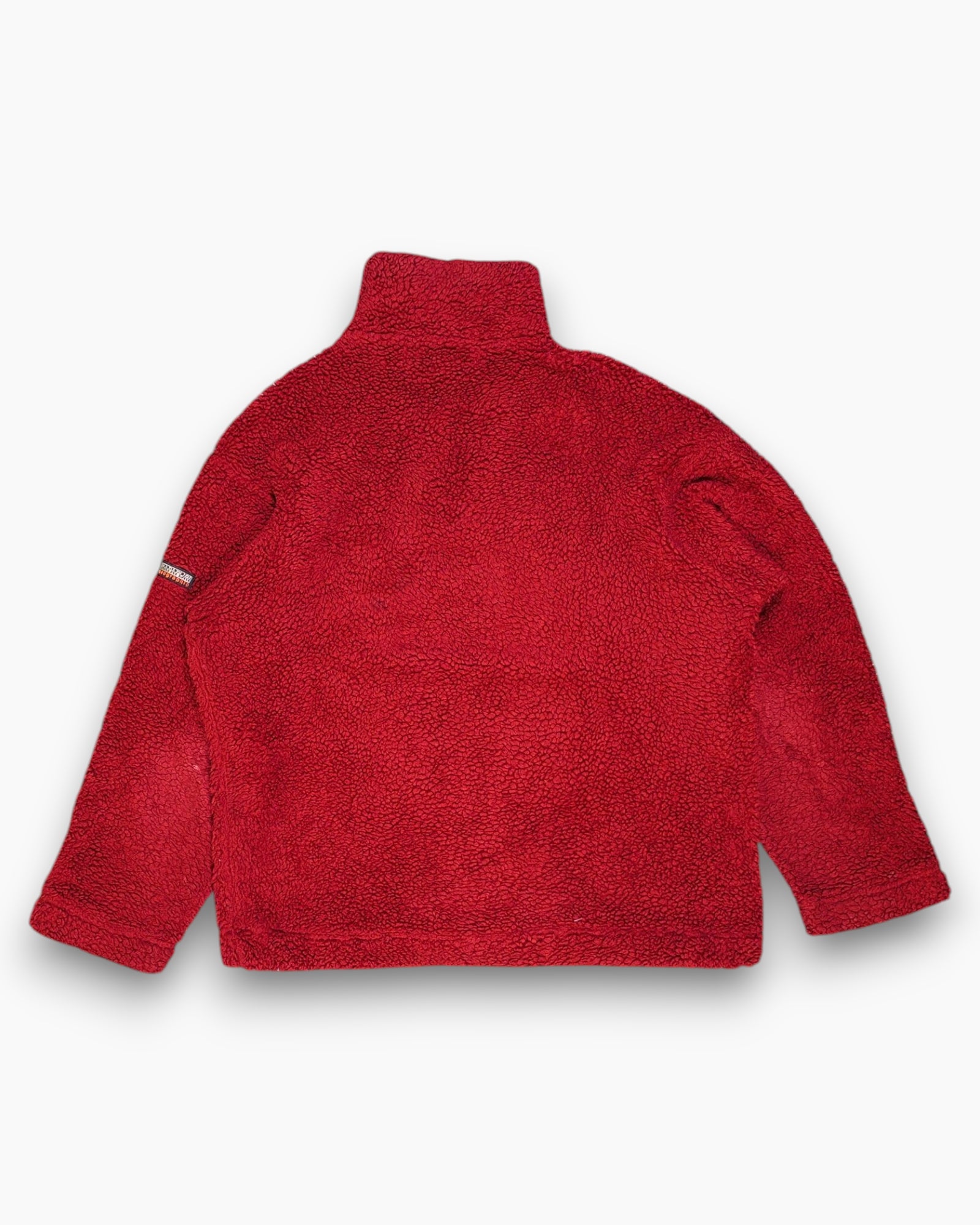 Back Vintage 90s/2000s NAPAPIJRI Pullover Sweater (Half-Zip Sherpa) – Red