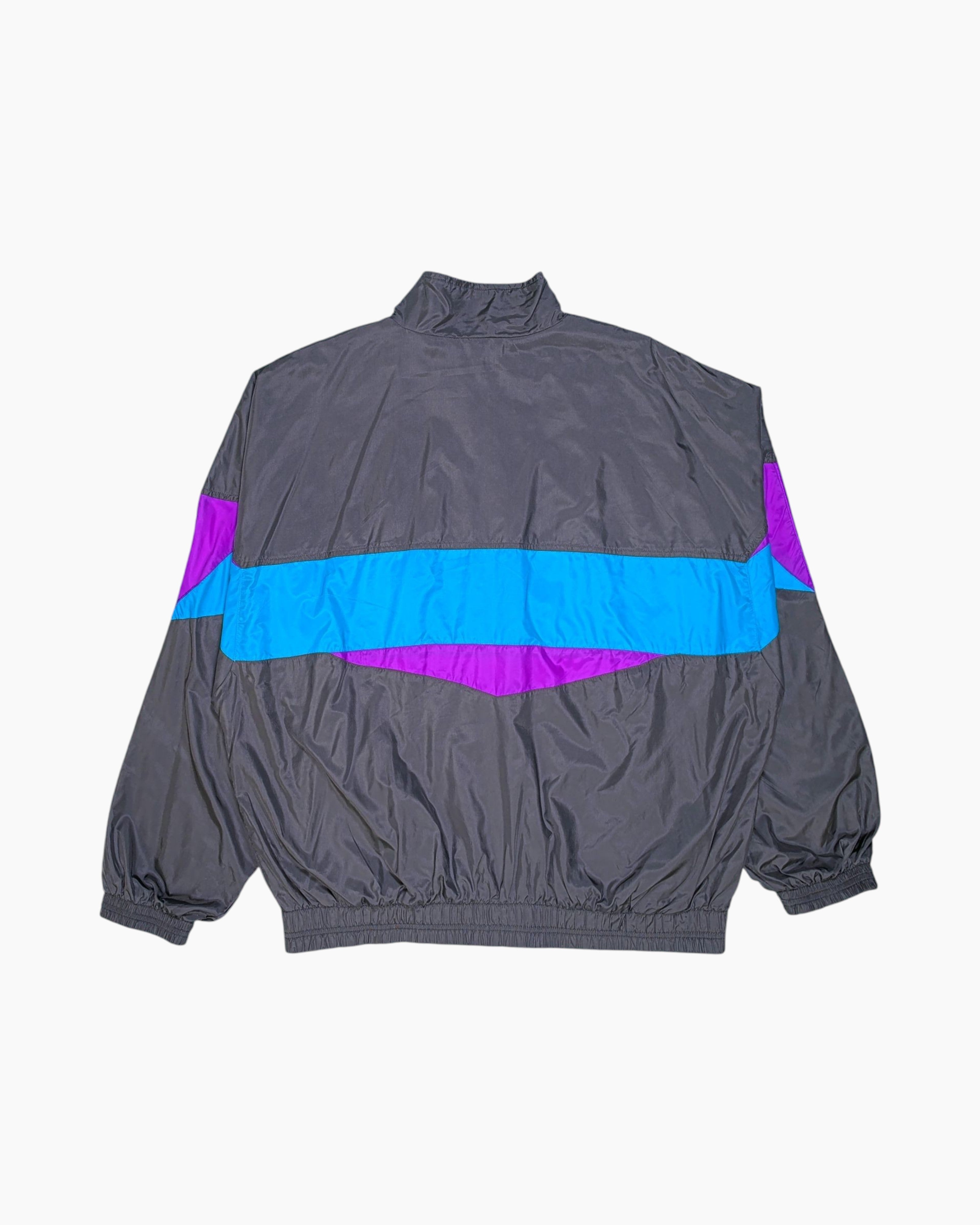 Back Vintage 80s/90s Nike Windbreaker Jacket – Purple Teal Diagonal Block