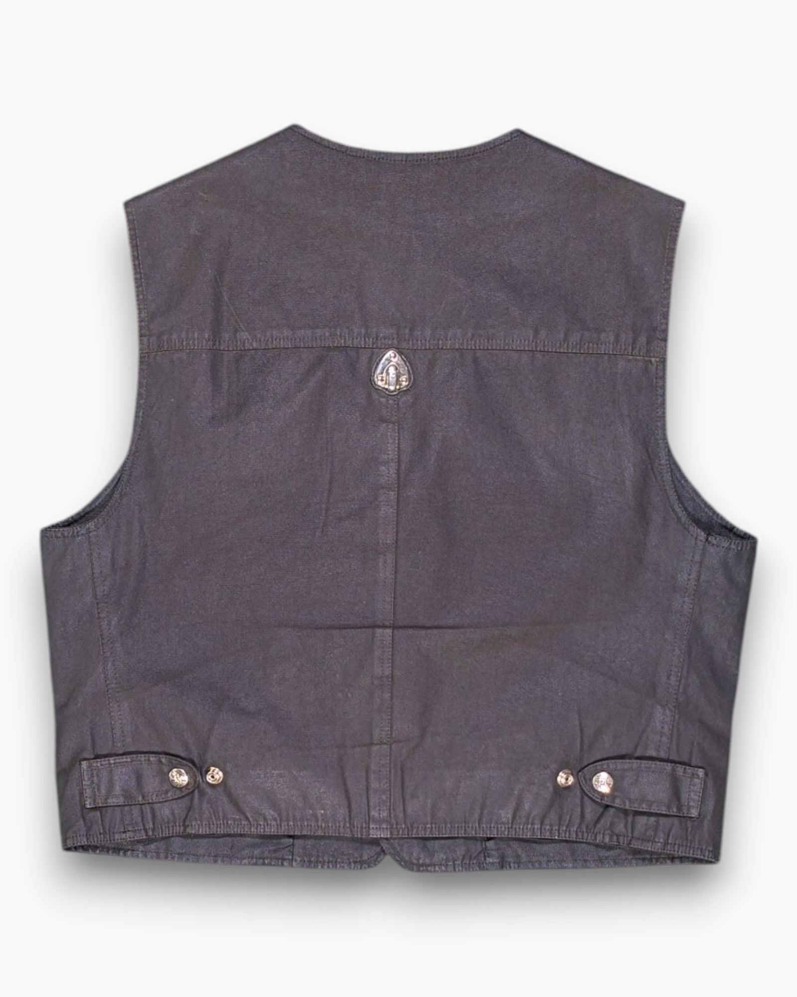 Back Vintage 80s/90s PIERO GUIDI Vest – Black Concho Hardware