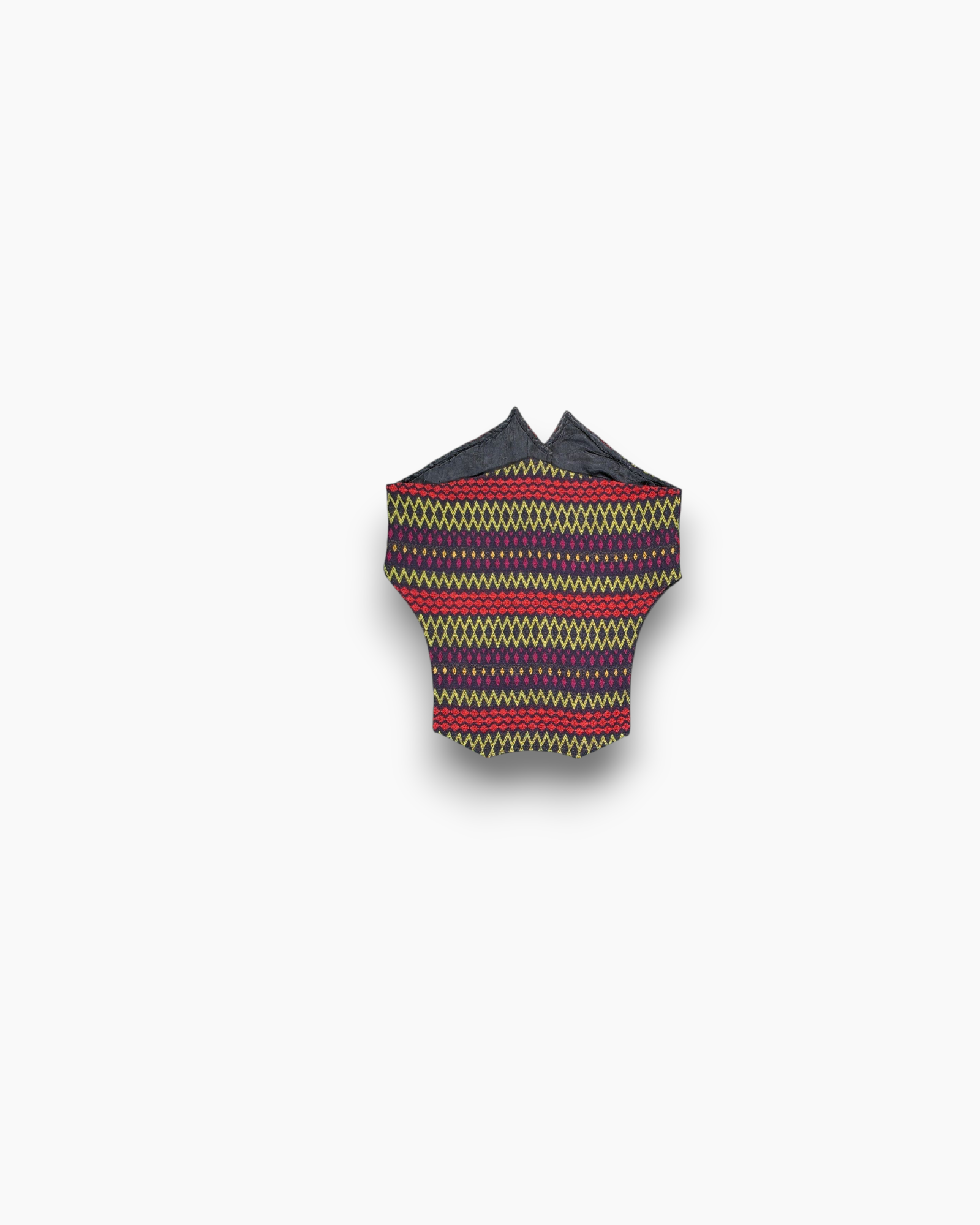 Back Vintage 80s/90s Platinum Vest – Multicolor Geometric Jacquard