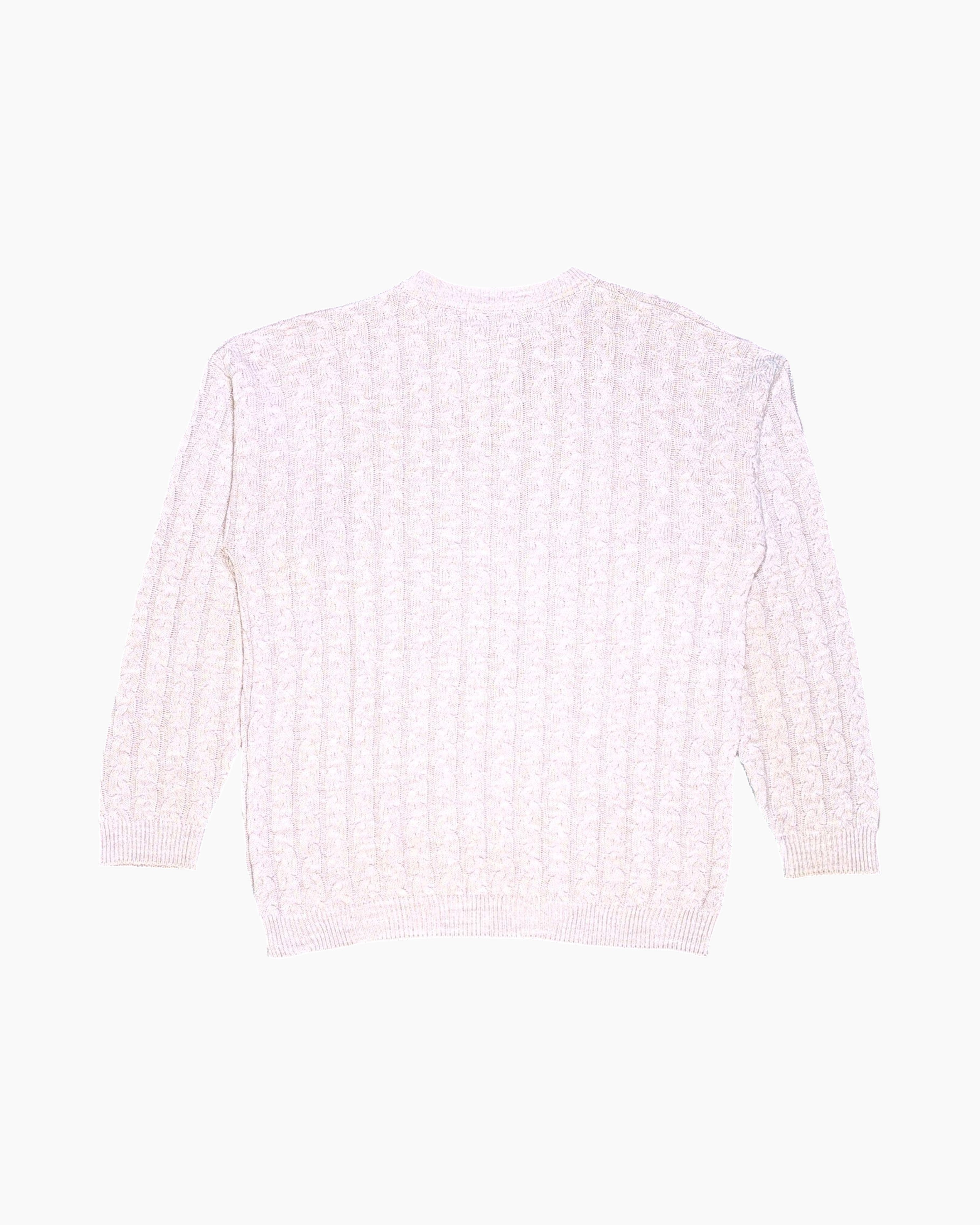 Back Vintage 90s/2000s Polo by Ralph Lauren Pullover Sweater – Cream Cable Knit