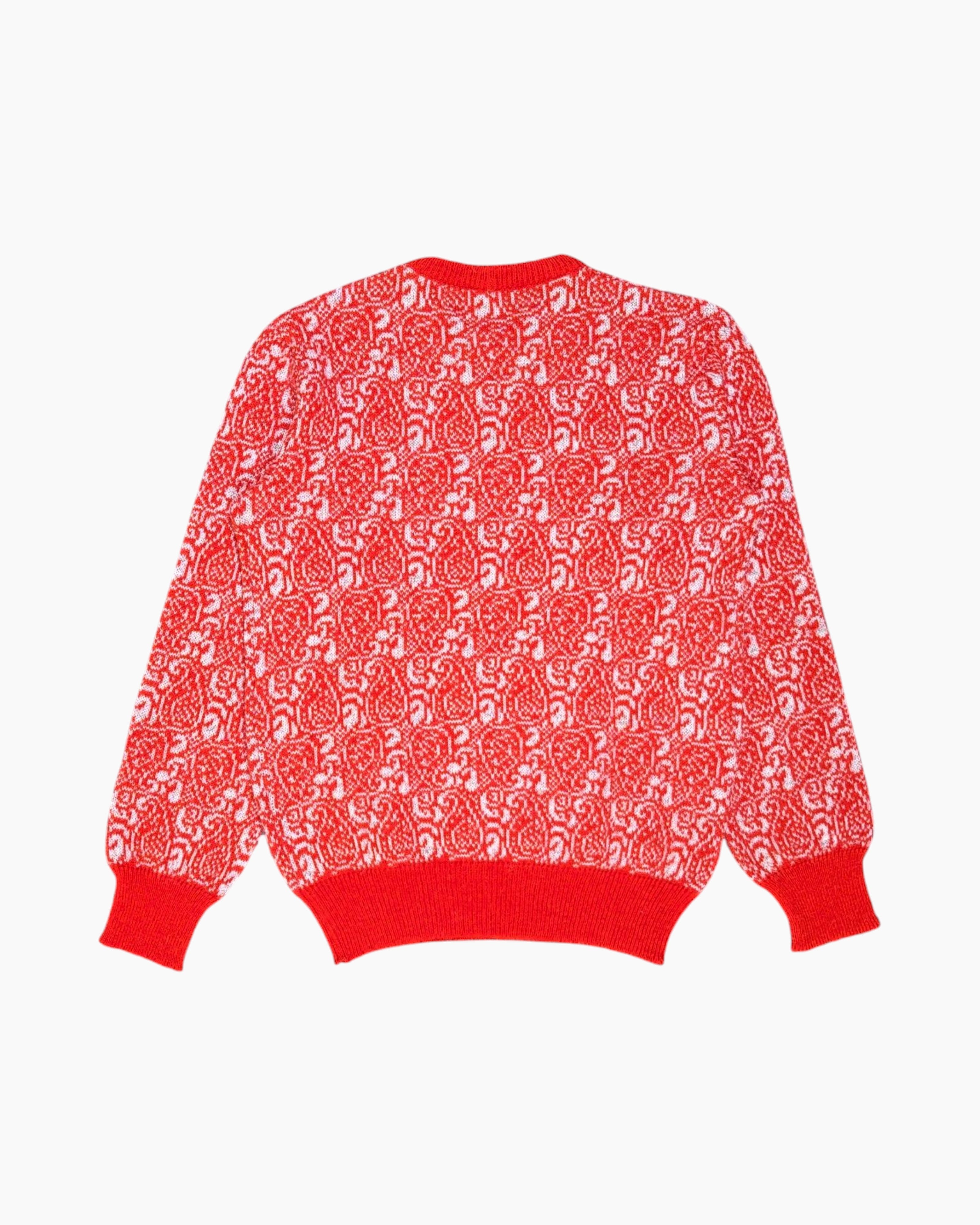 Back Vintage 80s Shivy Tricot Pullover Sweater – Red All-over Knit