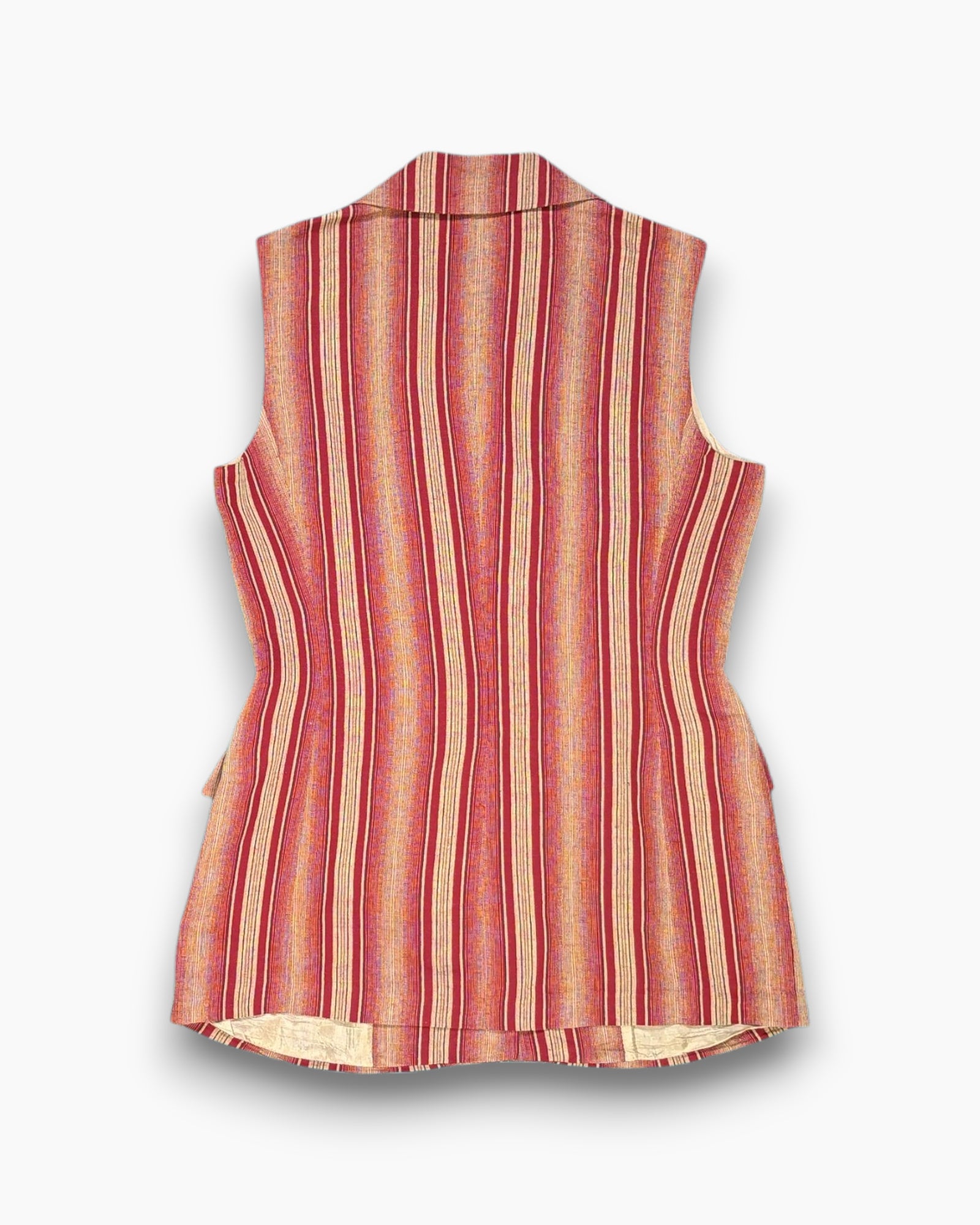 Back Vintage 80s/90s SIR BEMA Sleeveless Button-Front Blouse – Striped