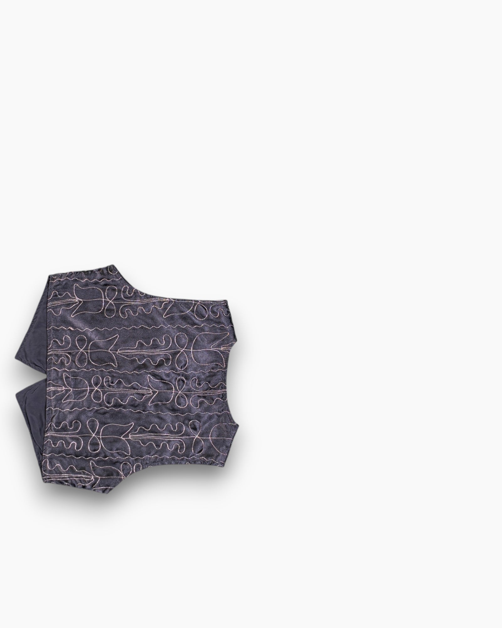 Back Vintage 90s SPILDER Waistcoat / Vest – Black Abstract Squiggle