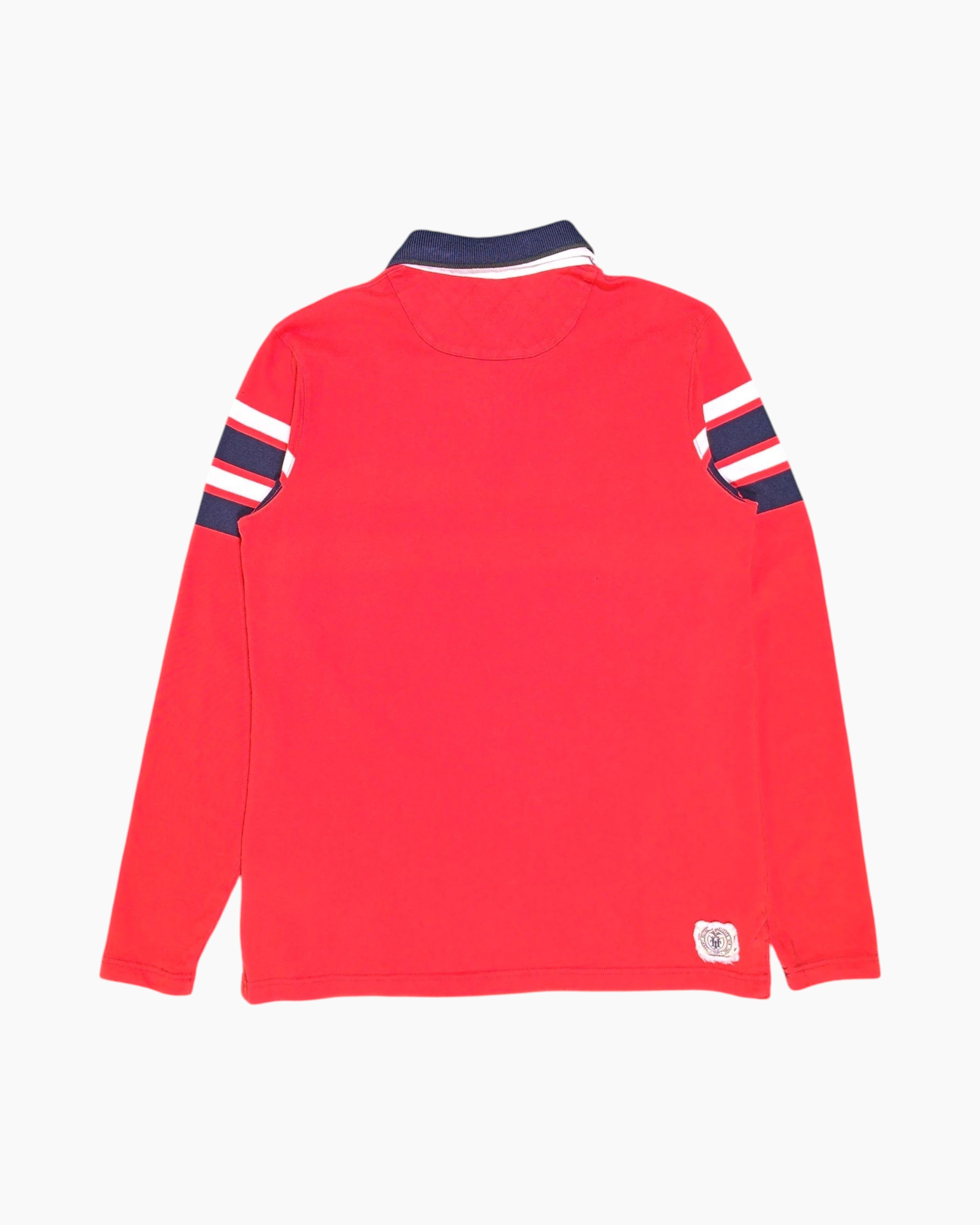 Back Pre-owned TOMMY HILFIGER Polo Shirt (Long Sleeve) – Red Striped Chest Panels