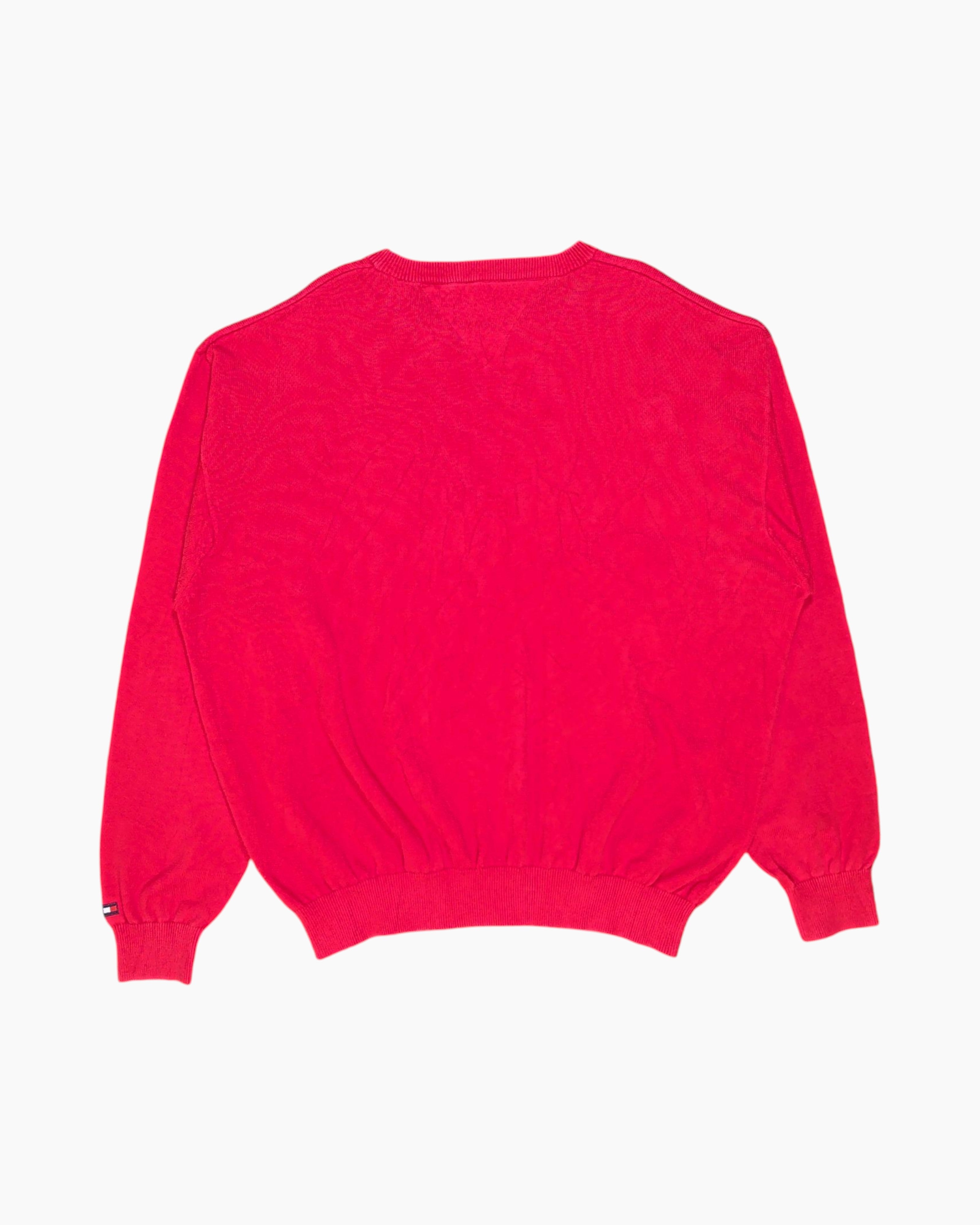 Back Vintage 90s Tommy Hilfiger Pullover Sweater – Red Crest Golf