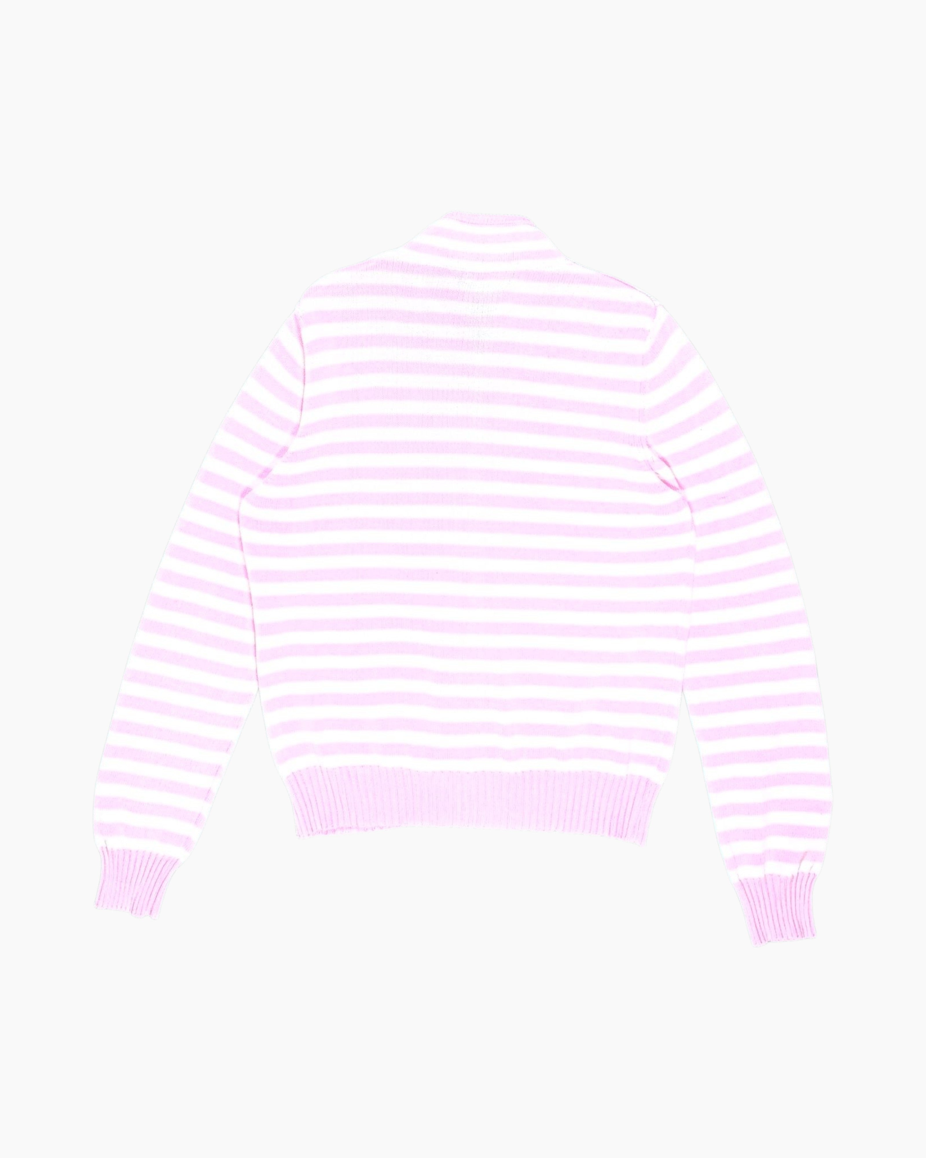 Back Vintage Y2K UNITED COLORS OF BENETTON Zip-up Cardigan – Pink Striped