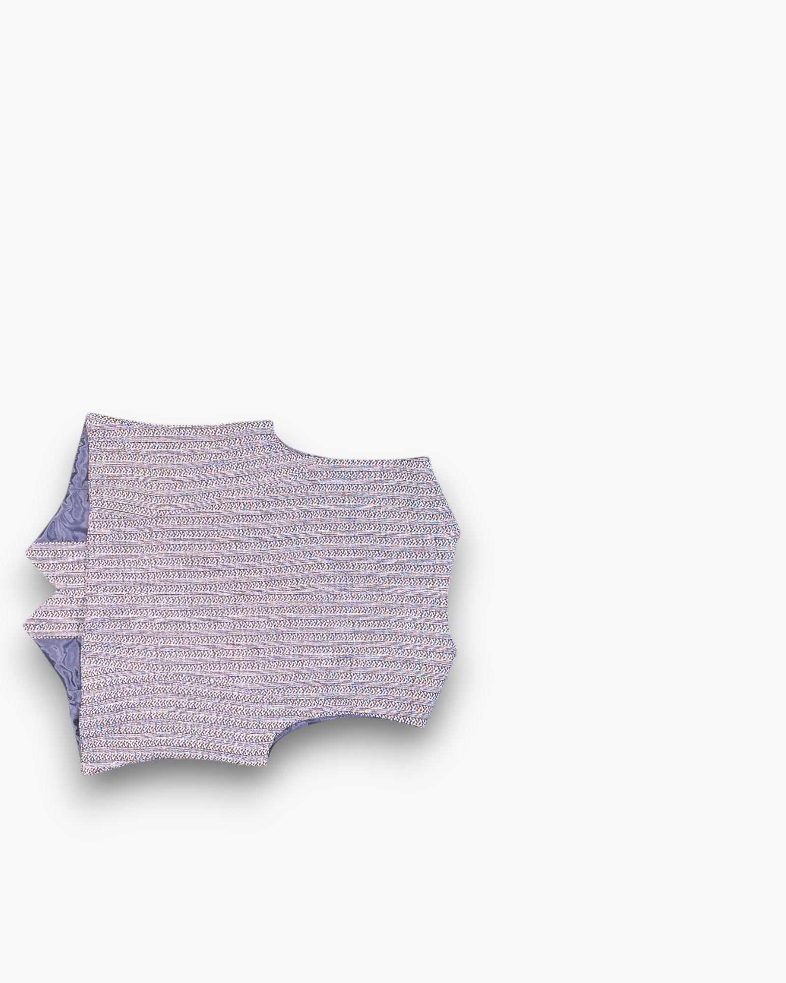 Back Vintage 80s/90s Unknown Vest – Black Jacquard Tweed Waistcoat