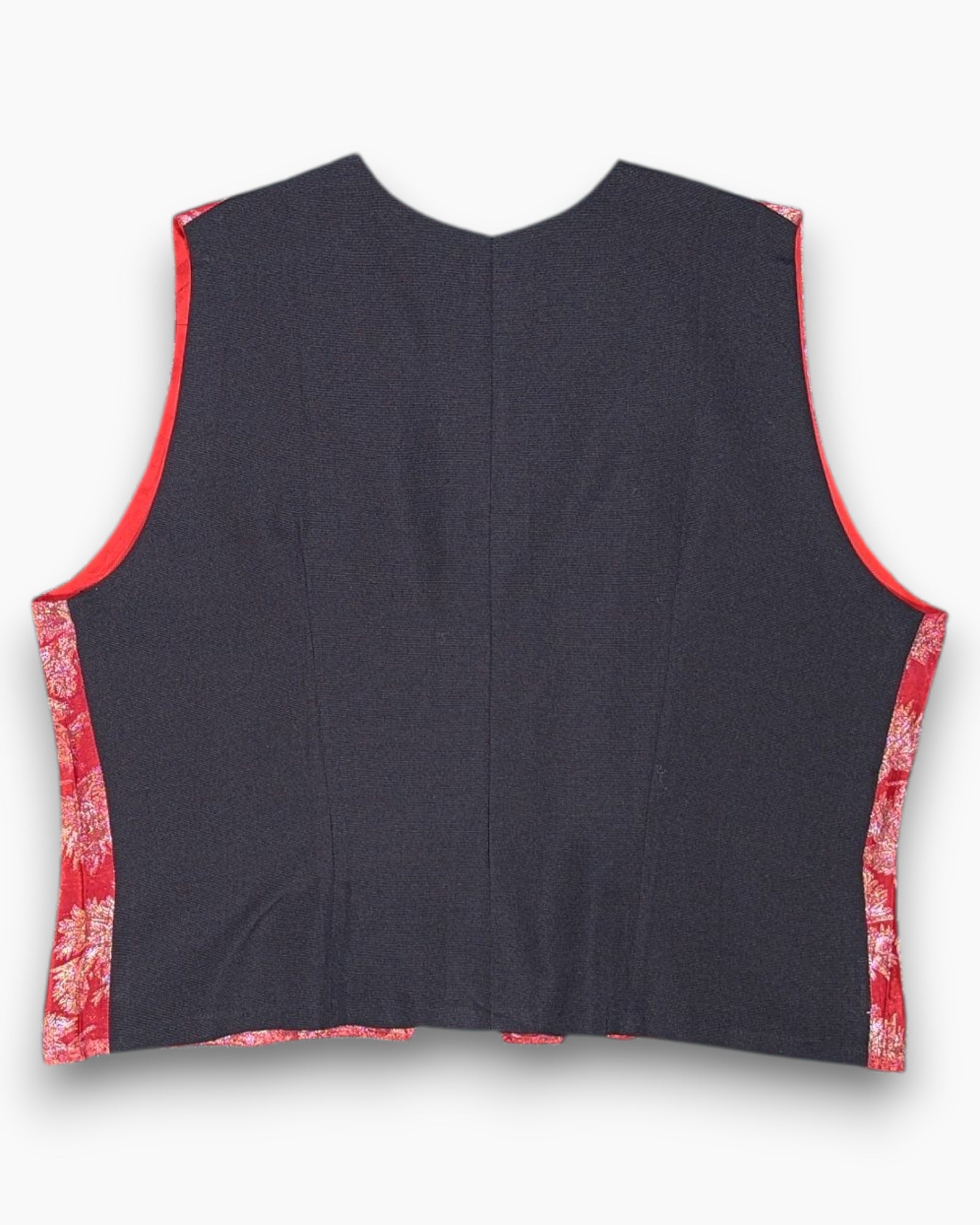 Back Pre-owned Unknown Vest – Red Cropped Corset-Style