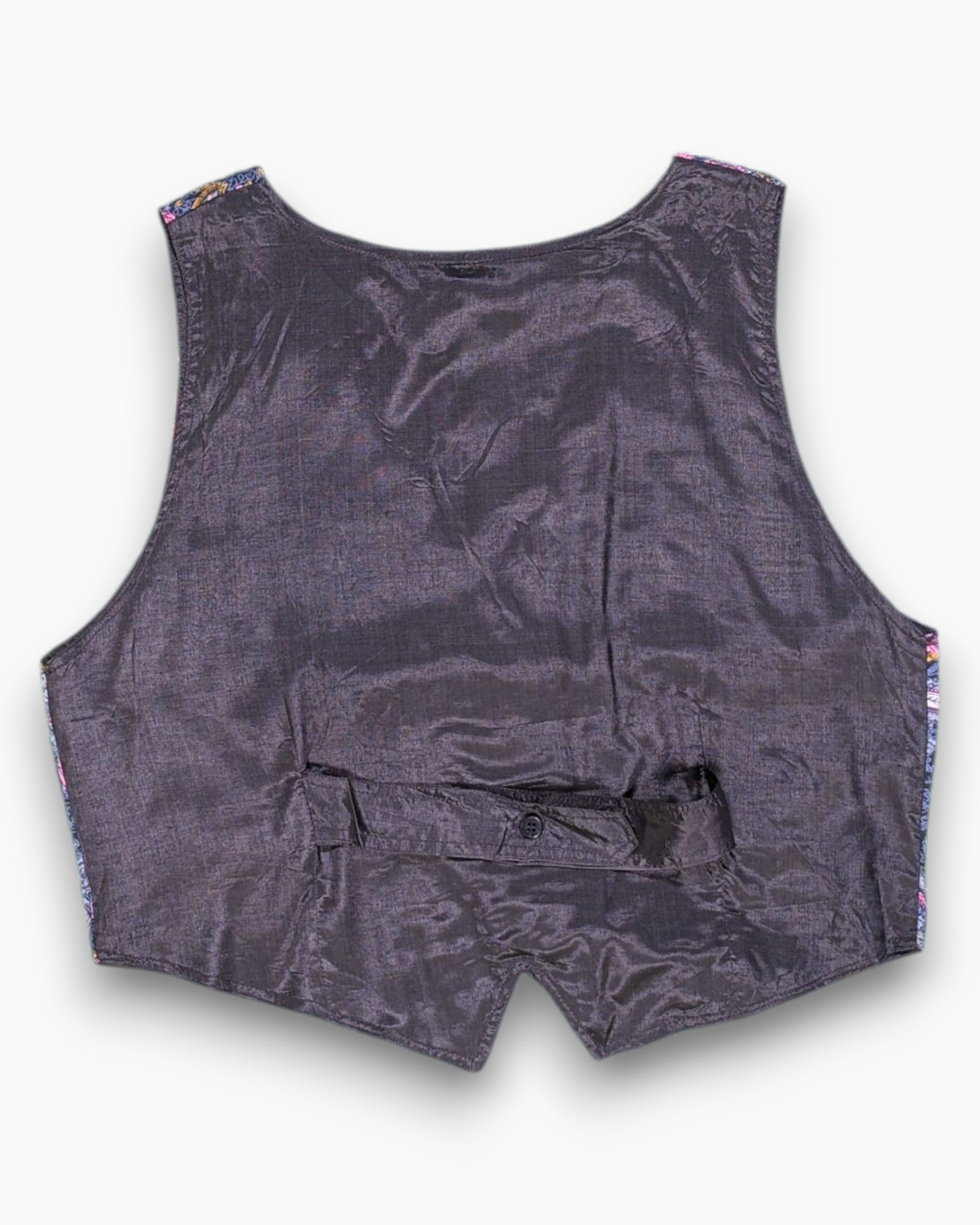 Back Vintage 80s/90s Unknown Vest – Floral Tapestry Jewel Tones
